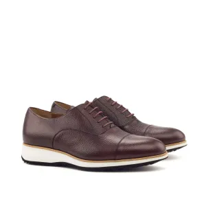 Chaussures Dapperfam DapperFam Rafael en Grain de Pierre Italien pour Homme, Oxford en Cuir Bordeau