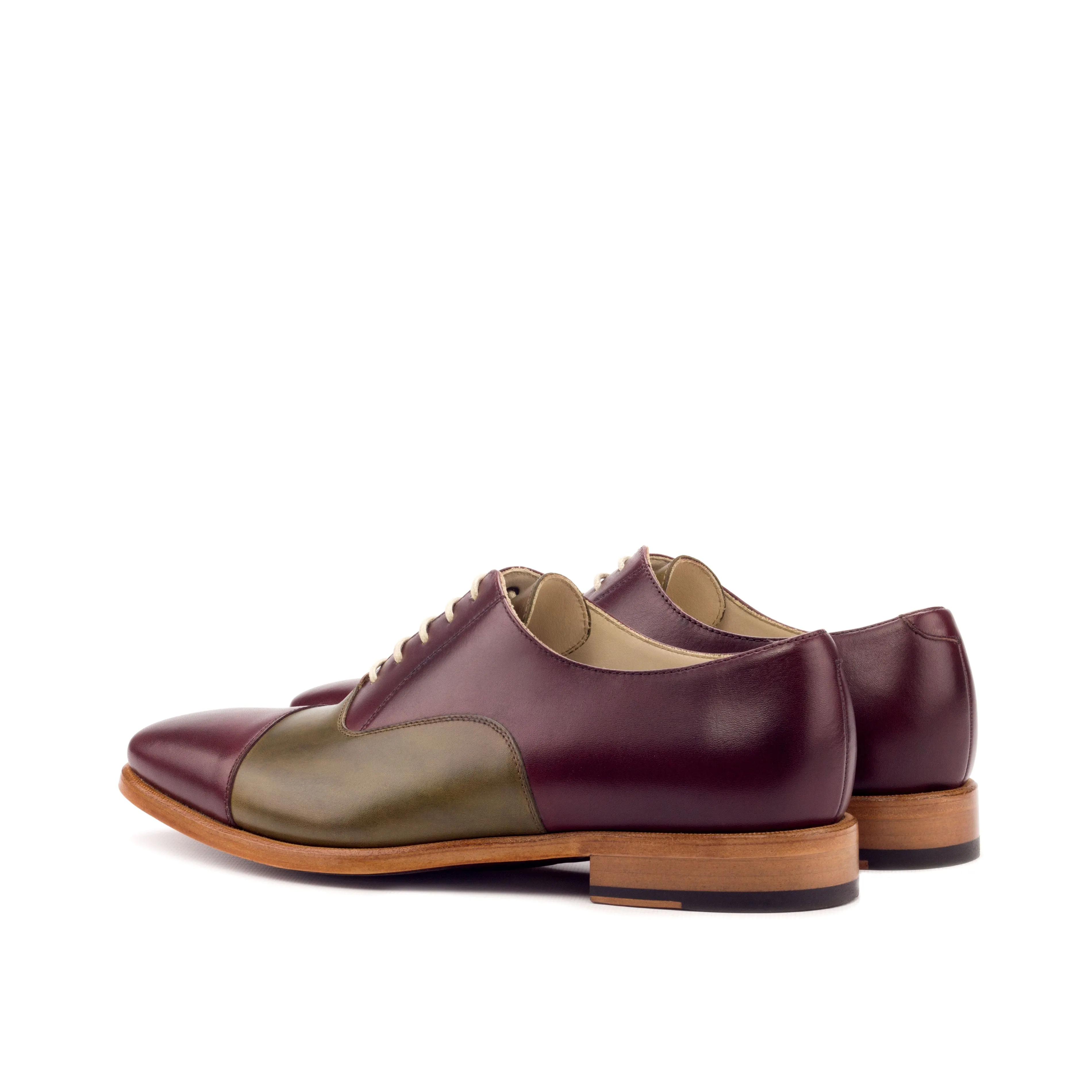 Chaussures Dapperfam DapperFam Rafael en Oxford en cuir italien pour hommes Bordeau / Olive