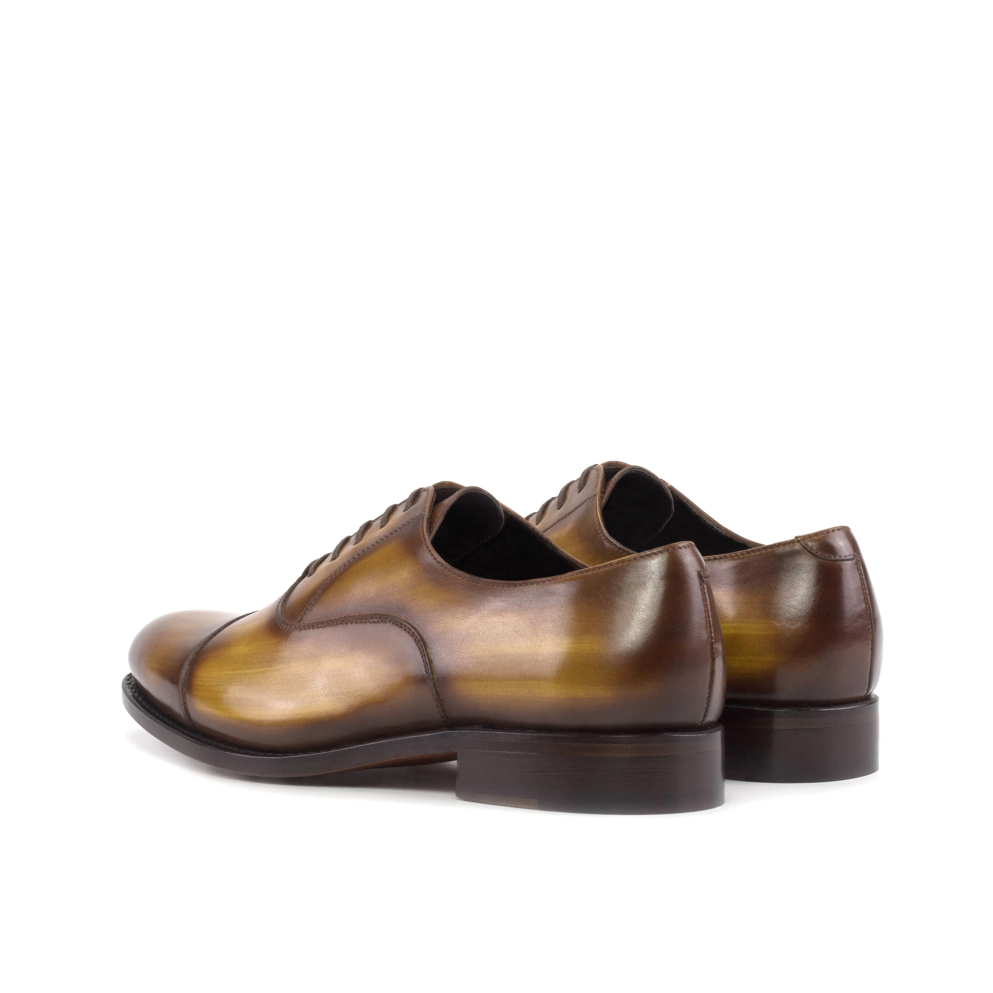 Chaussures Dapperfam DapperFam Rafael en Oxford à patine peinte à la main pour hommes couleur cognac