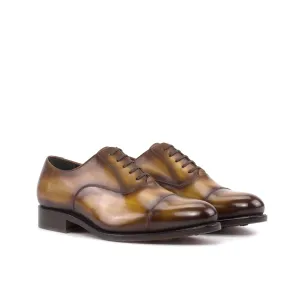 Chaussures Dapperfam DapperFam Rafael en Oxford à patine peinte à la main pour hommes couleur cognac
