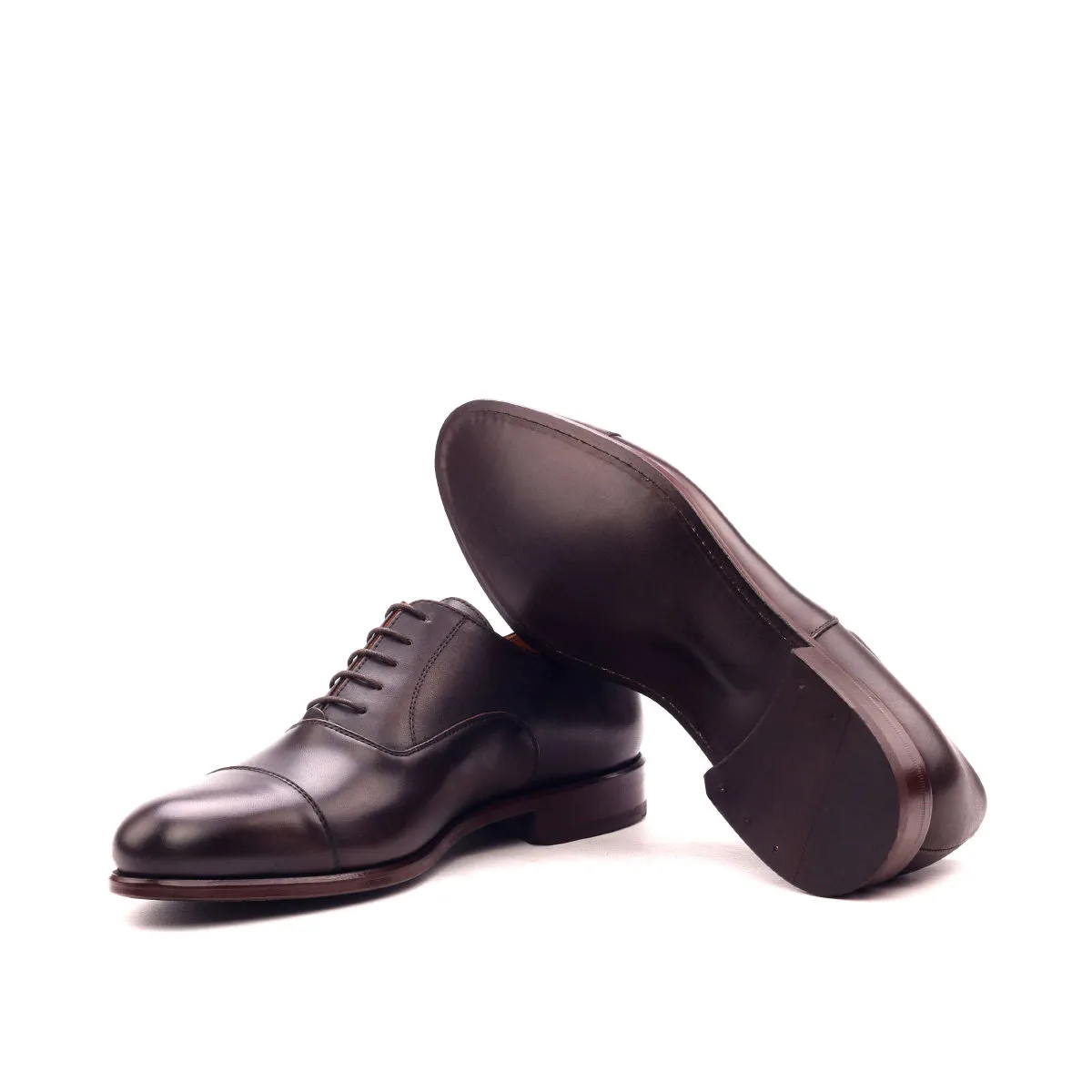 Chaussures Dapperfam DapperFam Rafael en Cuir Italien Oxford Marron Foncé pour Homme