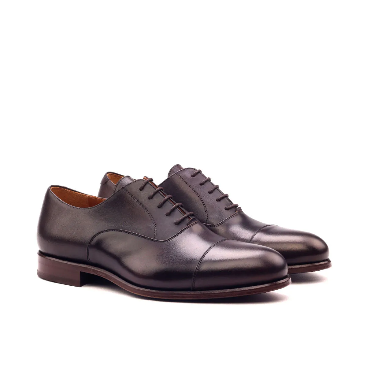 Chaussures Dapperfam DapperFam Rafael en Cuir Italien Oxford Marron Foncé pour Homme