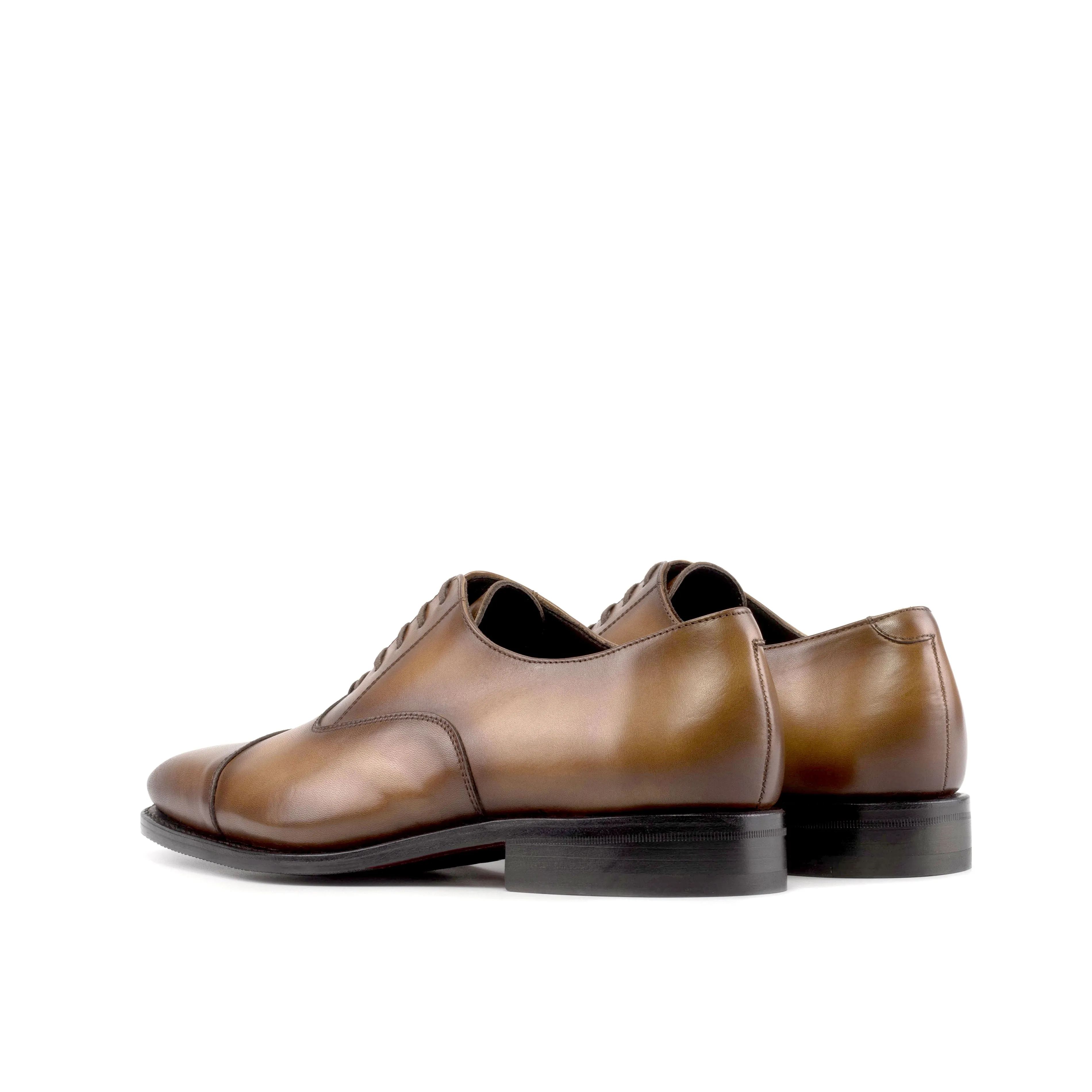 Chaussures Dapperfam DapperFam Rafael en Marron Moyen Oxford en Cuir Italien Peint à la Main pour Hommes