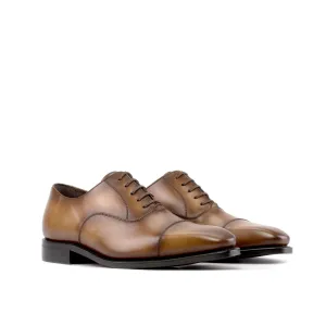 Chaussures Dapperfam DapperFam Rafael en Marron Moyen Oxford en Cuir Italien Peint à la Main pour Hommes