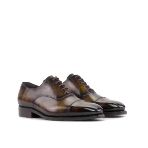 Chaussures Dapperfam DapperFam Rafael en Oxford à patine peinte à la main pour hommes en tabac