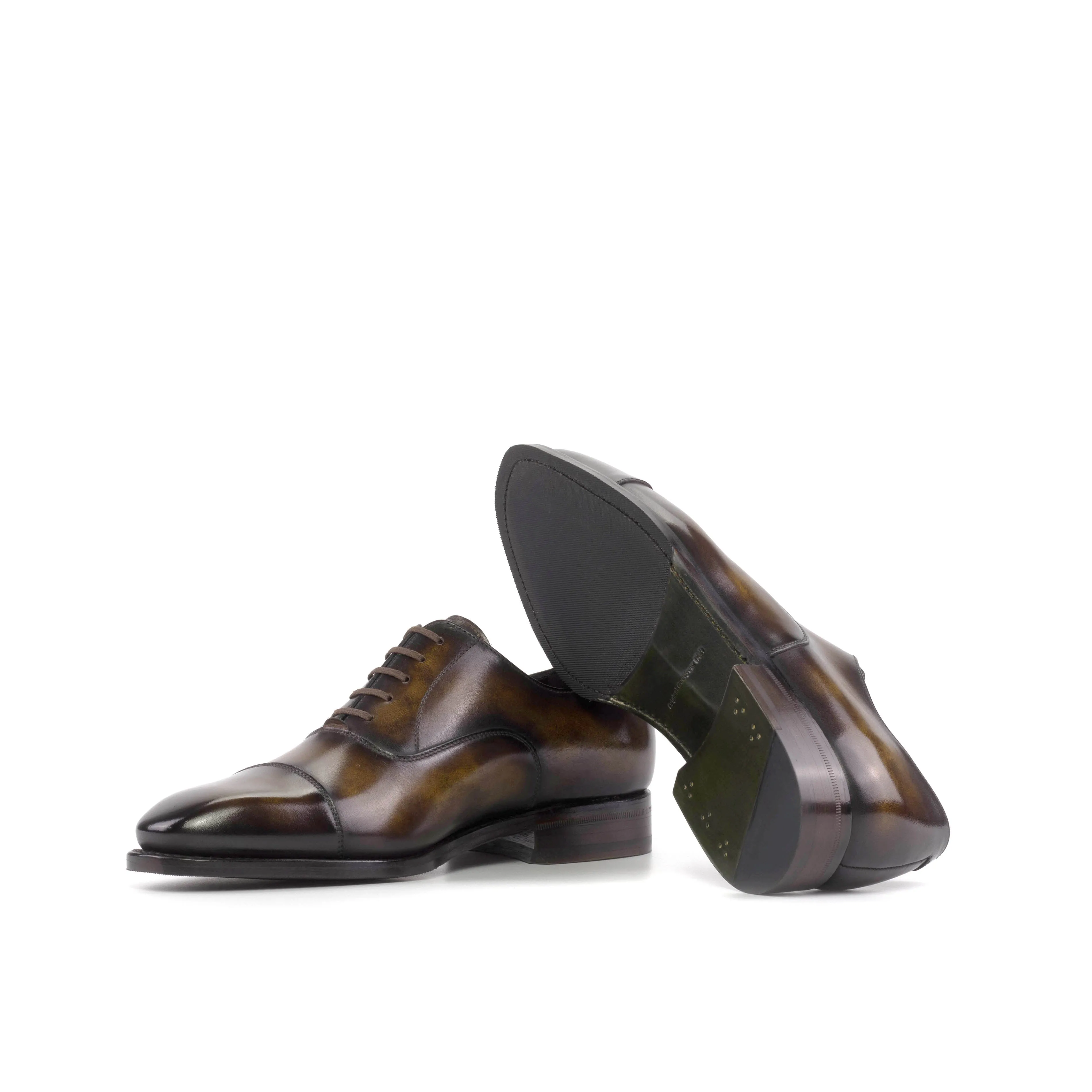 Chaussures Dapperfam DapperFam Rafael en Oxford à patine peinte à la main pour hommes en tabac