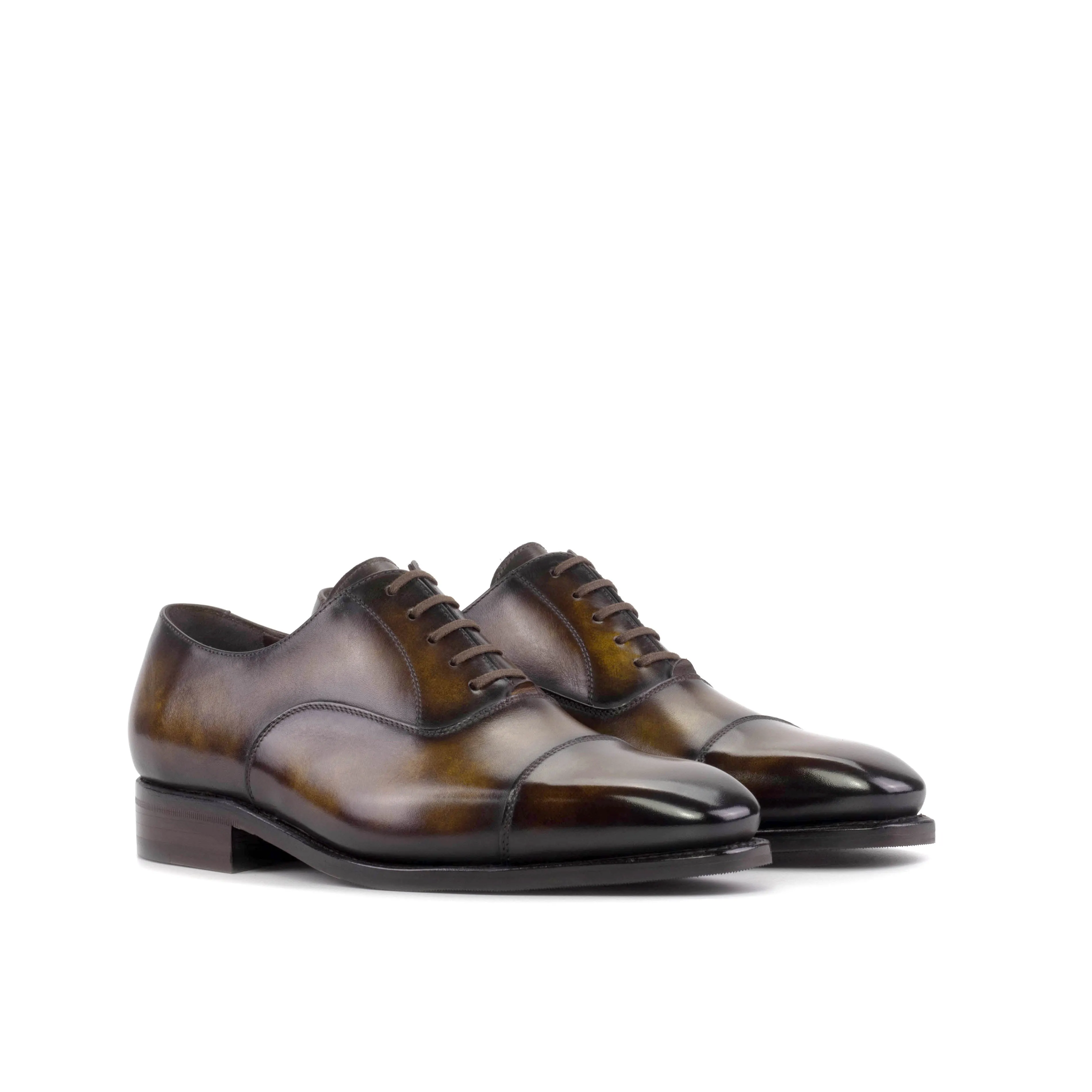 Chaussures Dapperfam DapperFam Rafael en Oxford à patine peinte à la main pour hommes en tabac