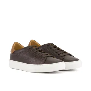 Dapperfam Shoes DapperFam Rivale in Dark Brown Men's Italian Full Grain Leather Trainer