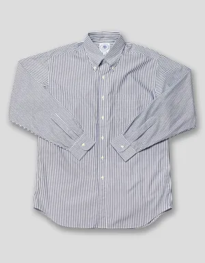 Chemise habillée en popeline rayée Bengal bleu foncé