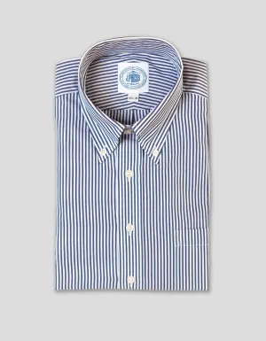 CHEMISE HABILLÉE À RAYURES BENGALE BLEU FONCÉ BOUTONNÉE