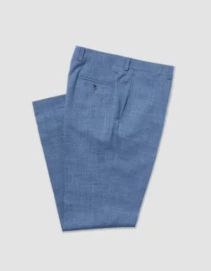 PANTALON EN LIN BLEU FONCÉ CRASH - COUPE CLASSIQUE