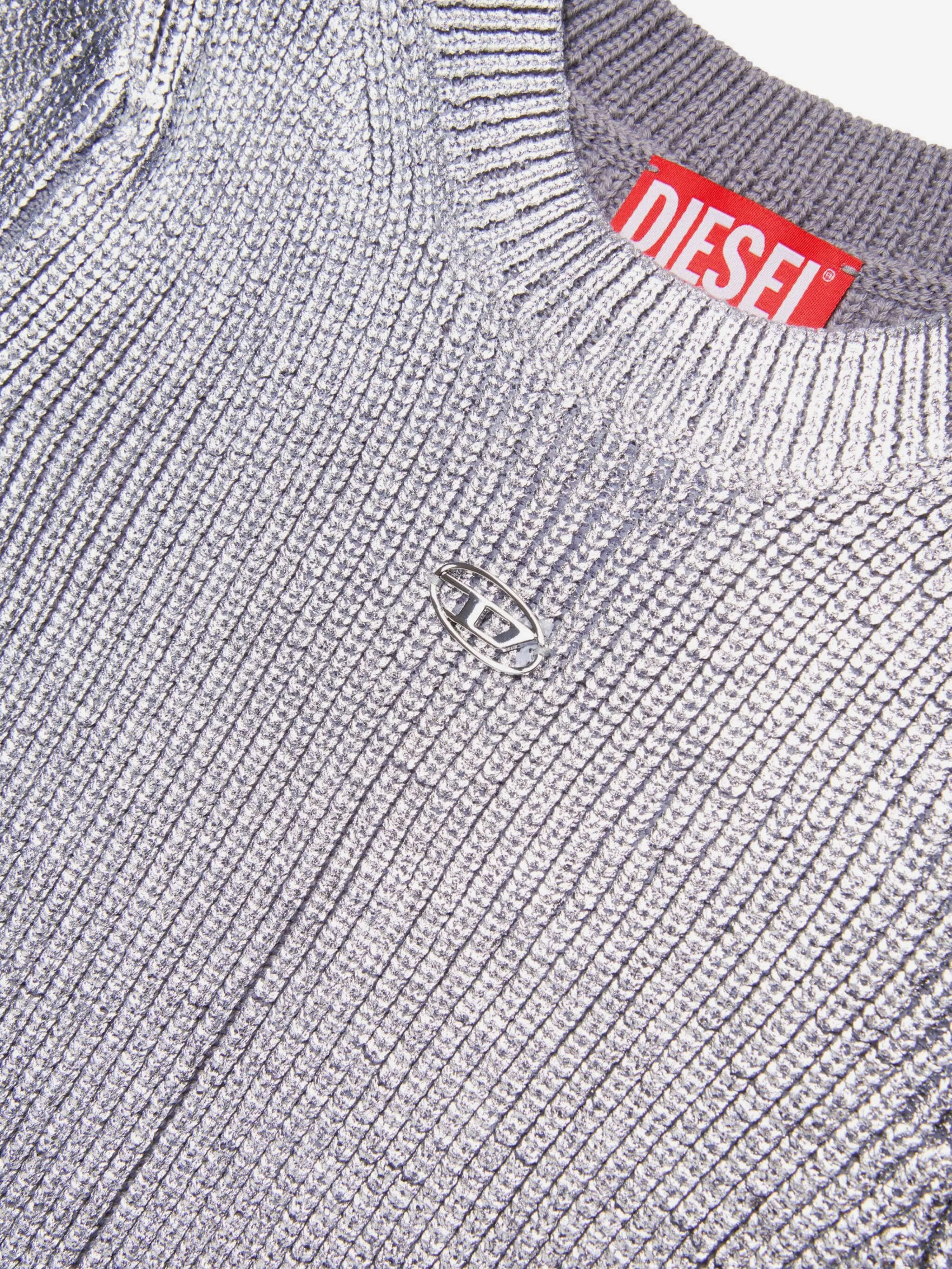 Robe tricotée Diesel Girls en argent