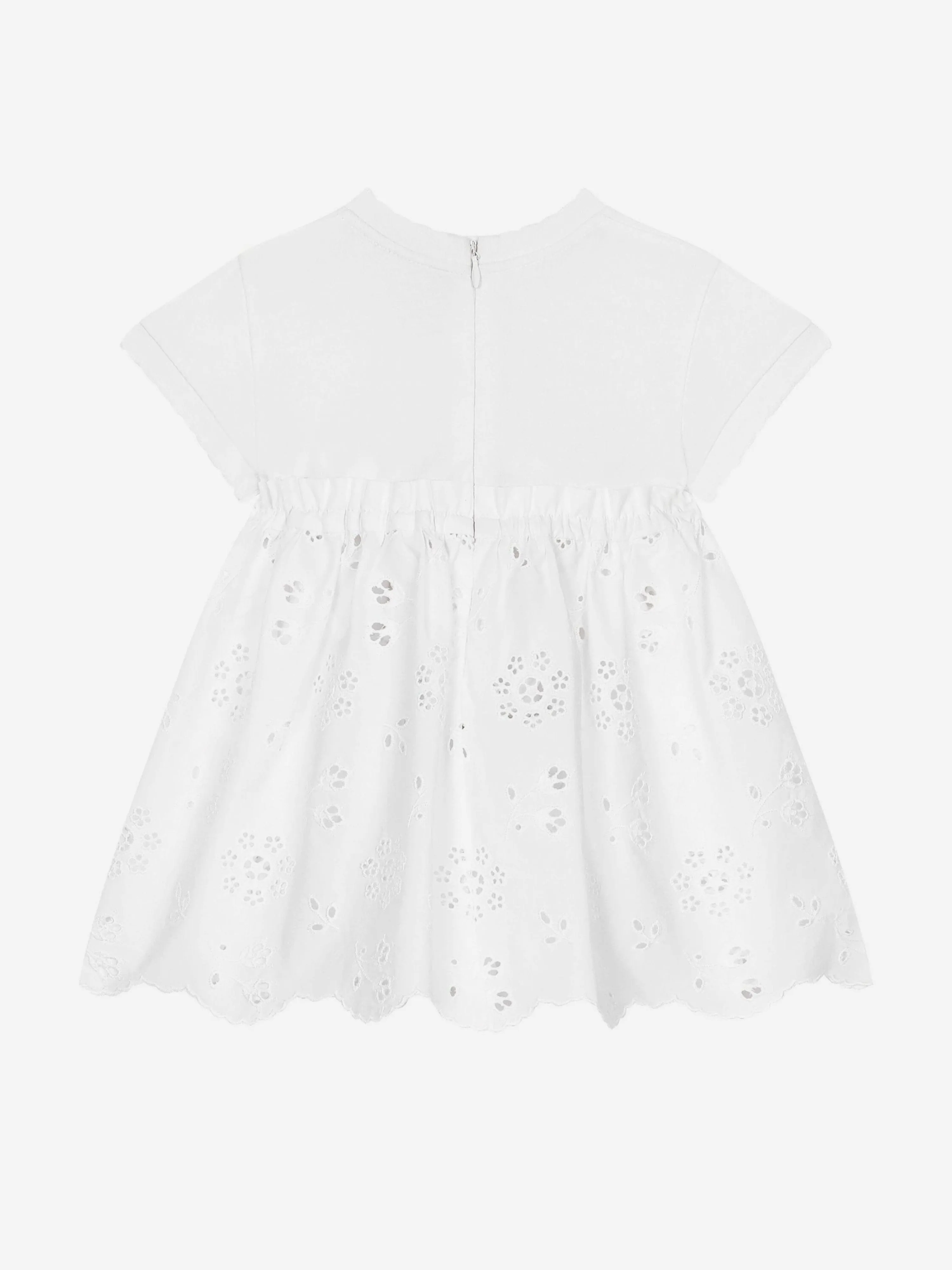 Dolce & Gabbana Robe Brodée pour Fille avec Culotte en Blanc