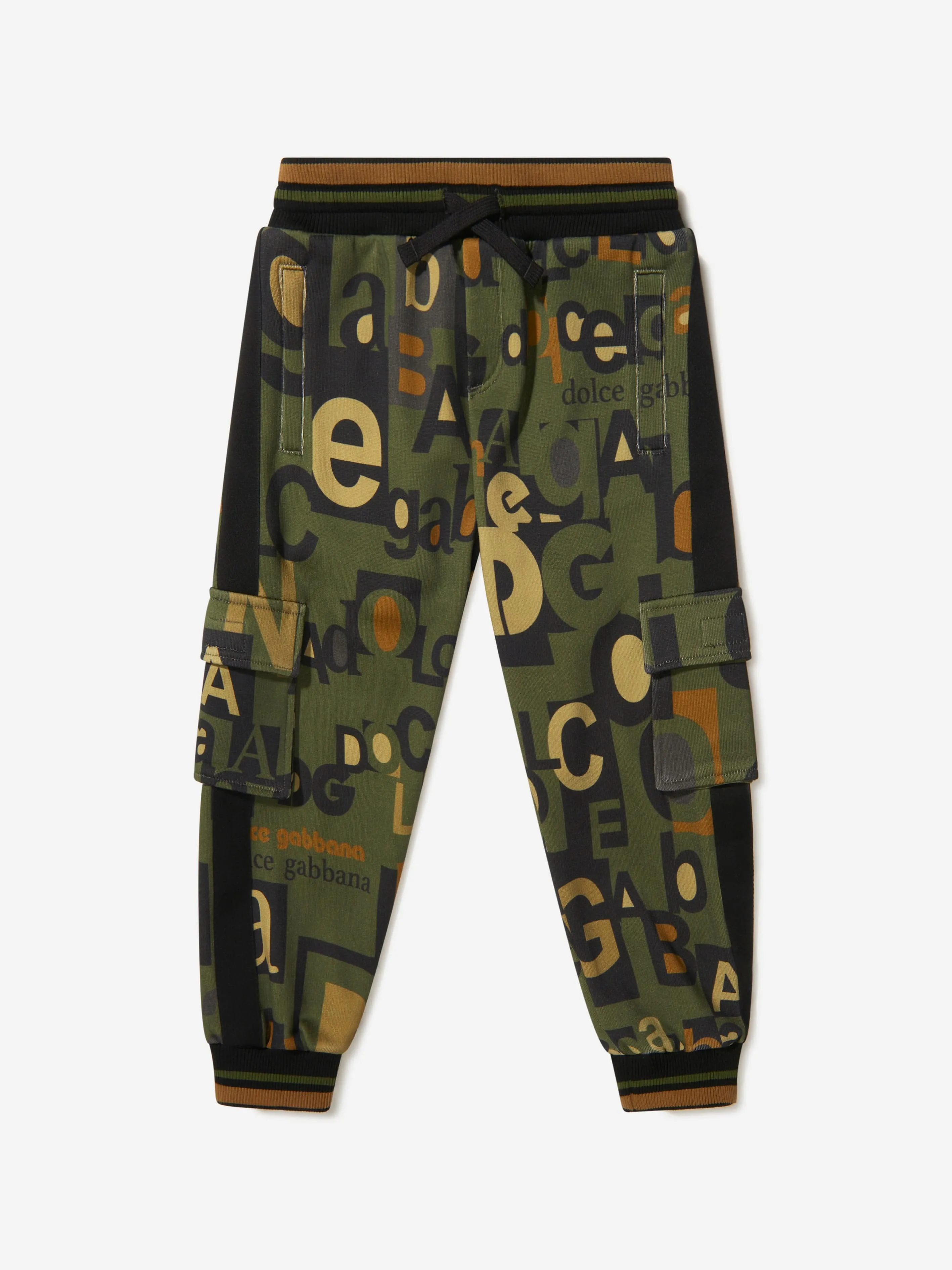 Pantalon militaire en coton avec logo Dolce & Gabbana pour garçons