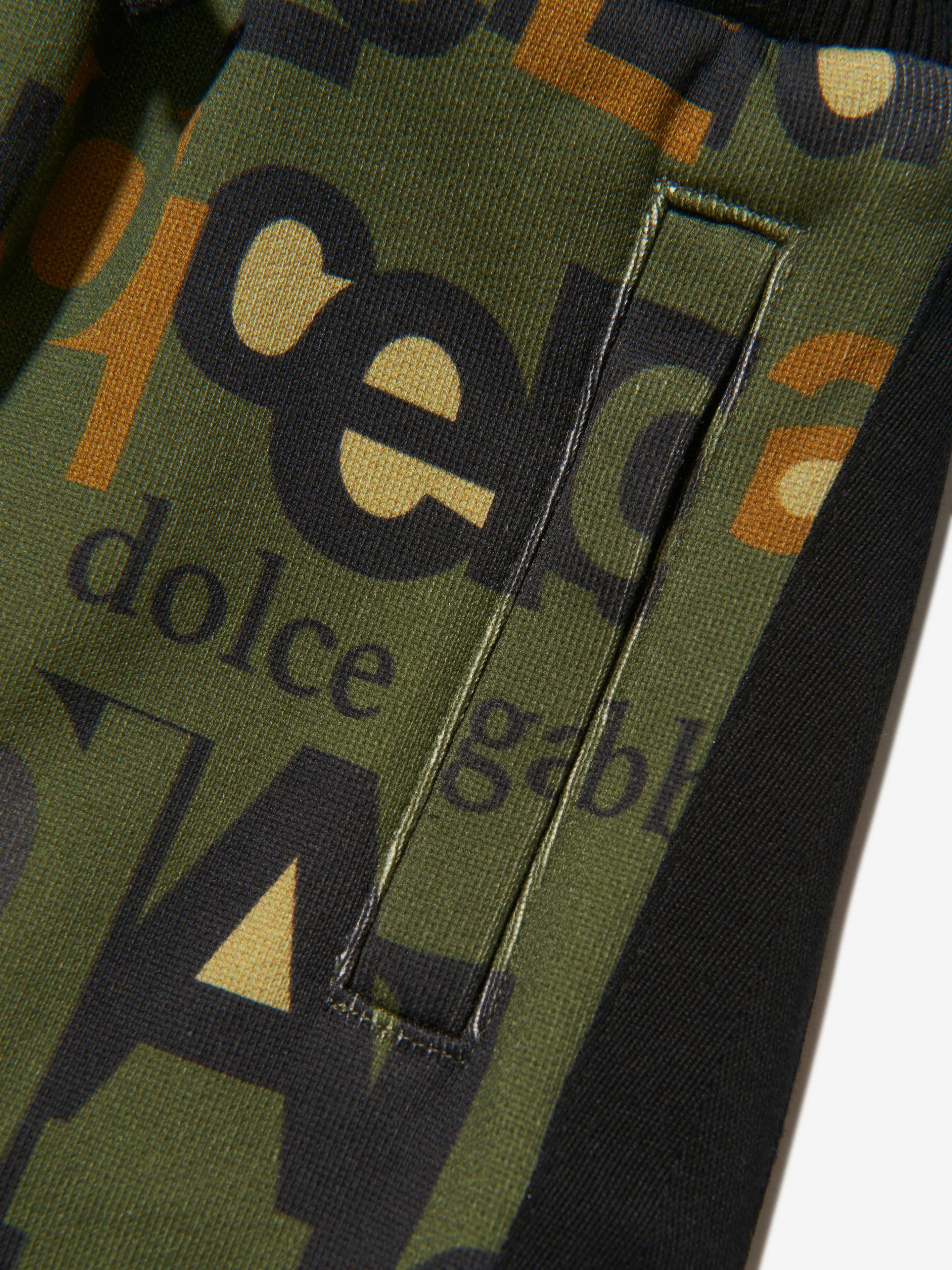 Pantalon militaire en coton avec logo Dolce & Gabbana pour garçons