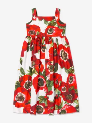 Robe à imprimé anémone multicolore pour filles Dolce & Gabbana
