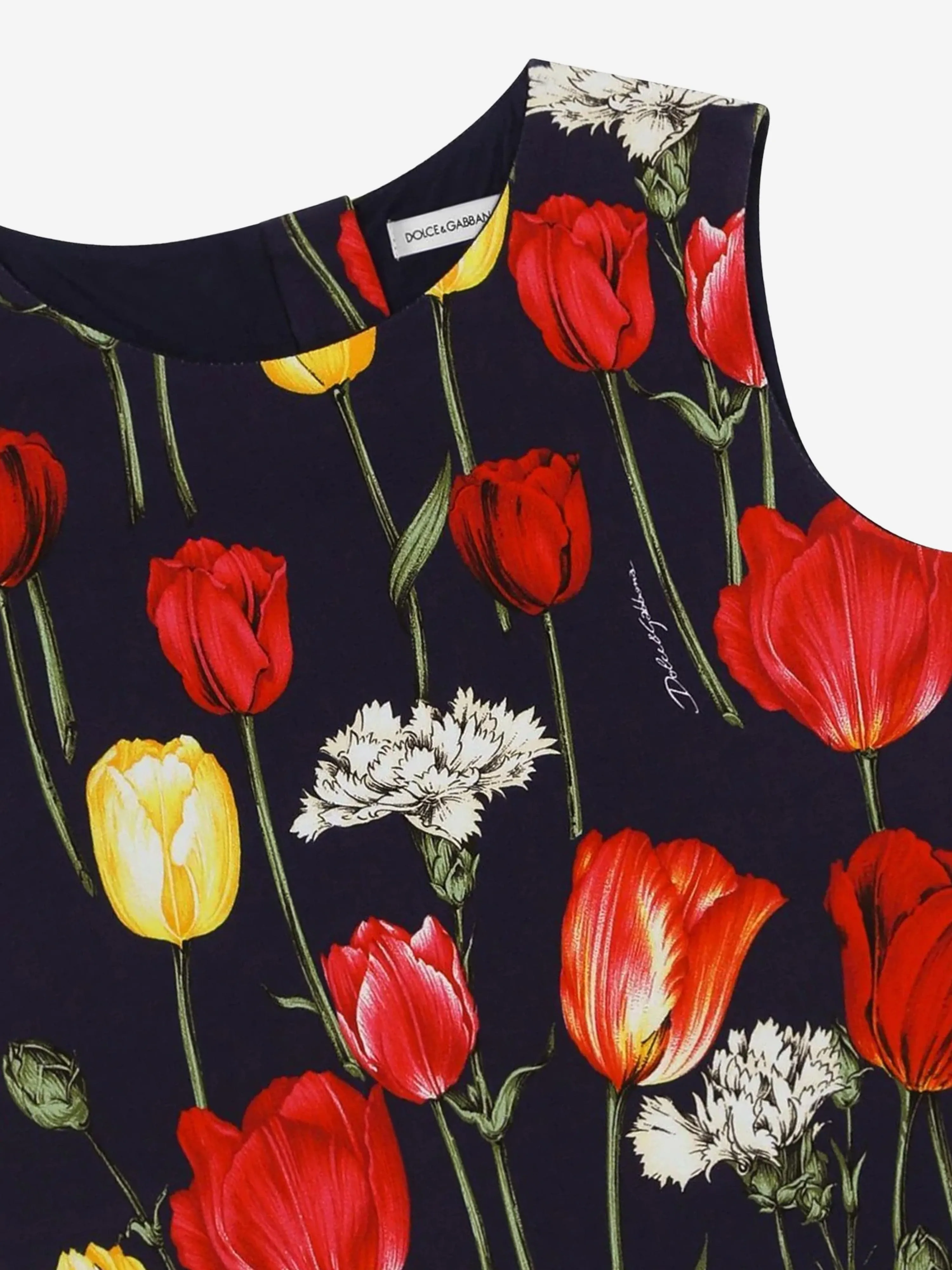 Robe tulipes sans manches pour filles Dolce & Gabbana multicolore