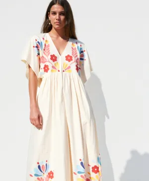 Robe Brodée Alba Alba Flore Multicolore