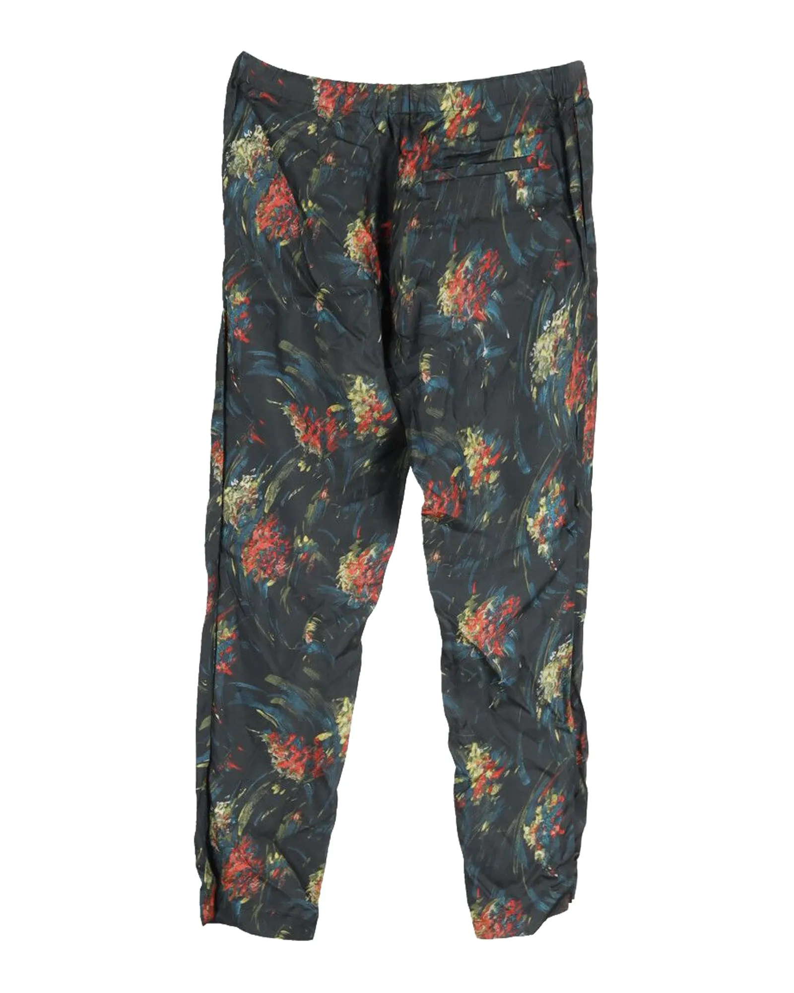 Pantalon floral Dries Van Noten en viscose noire