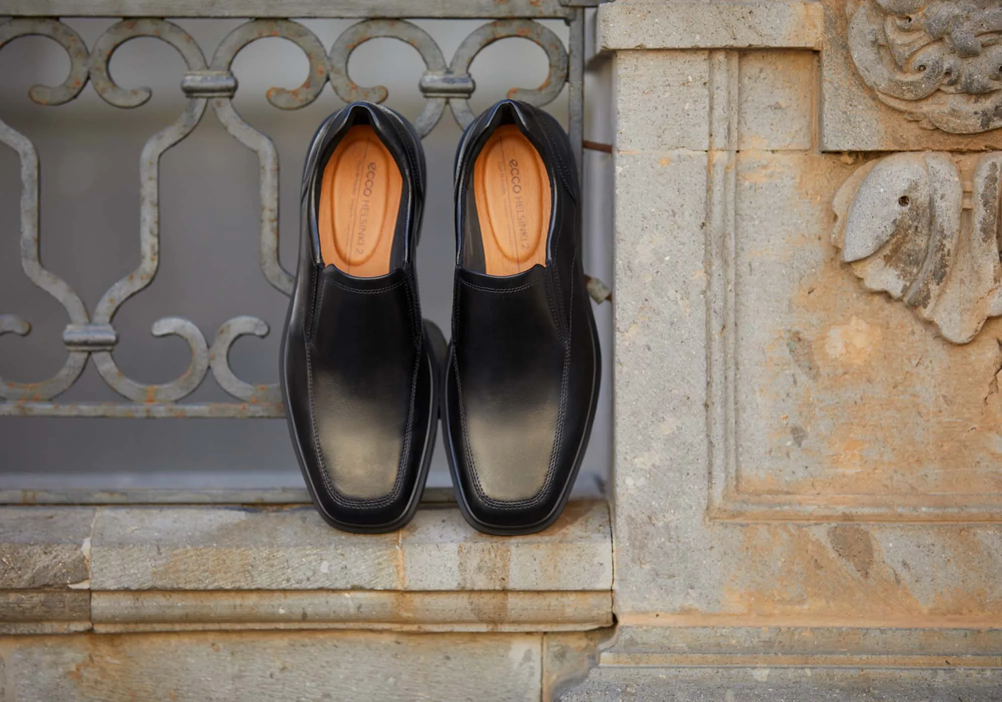 ECCO Chaussures de ville à enfiler confortables en cuir pour hommes Helsinki 2
