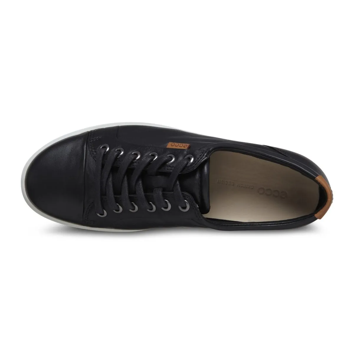 ECCO Femmes 430003 Soft 7 Sneaker en Cuir Noir Chaussures ecco