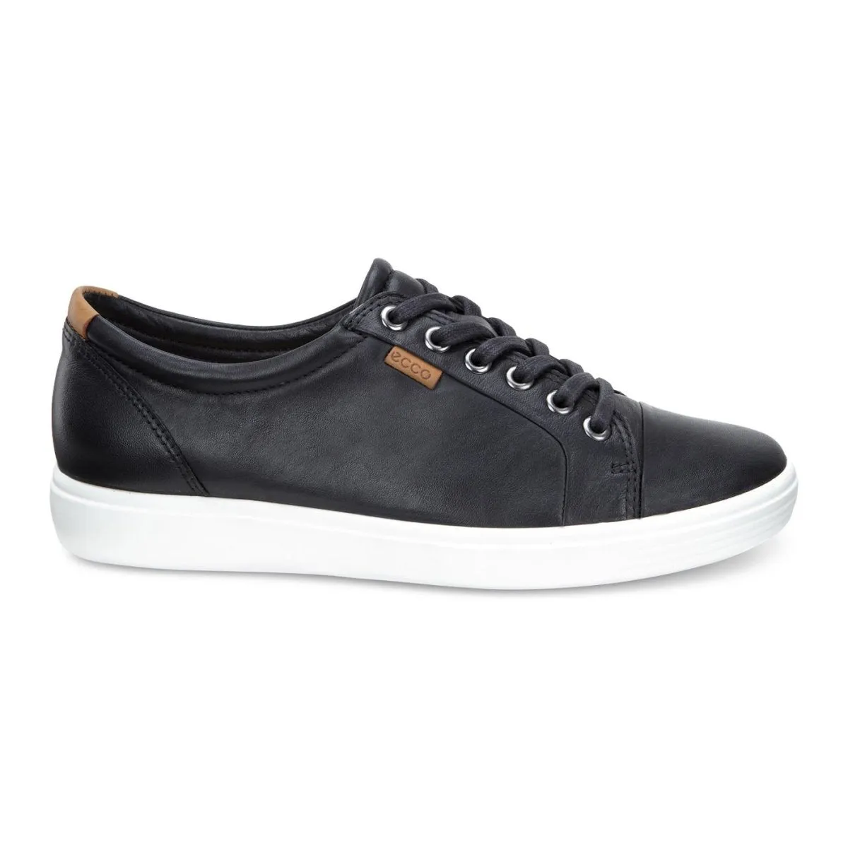 ECCO Femmes 430003 Soft 7 Sneaker en Cuir Noir Chaussures ecco