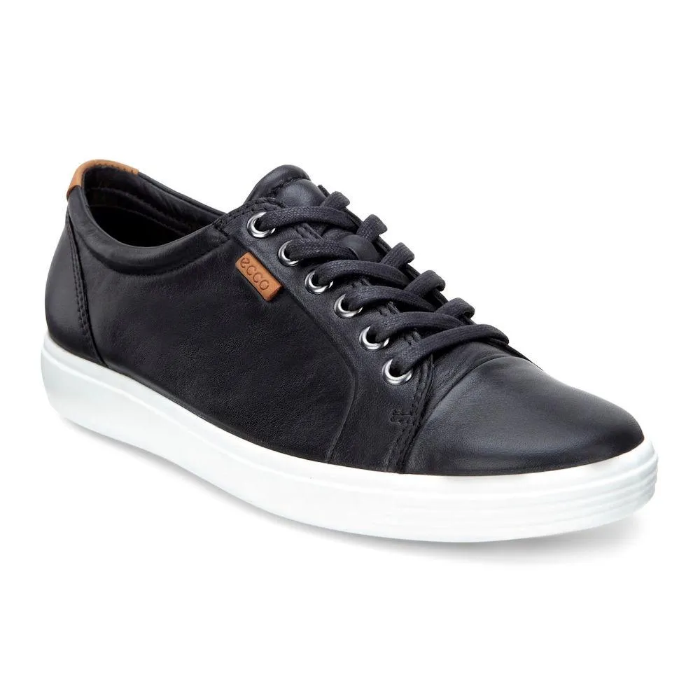 ECCO Femmes 430003 Soft 7 Sneaker en Cuir Noir Chaussures ecco