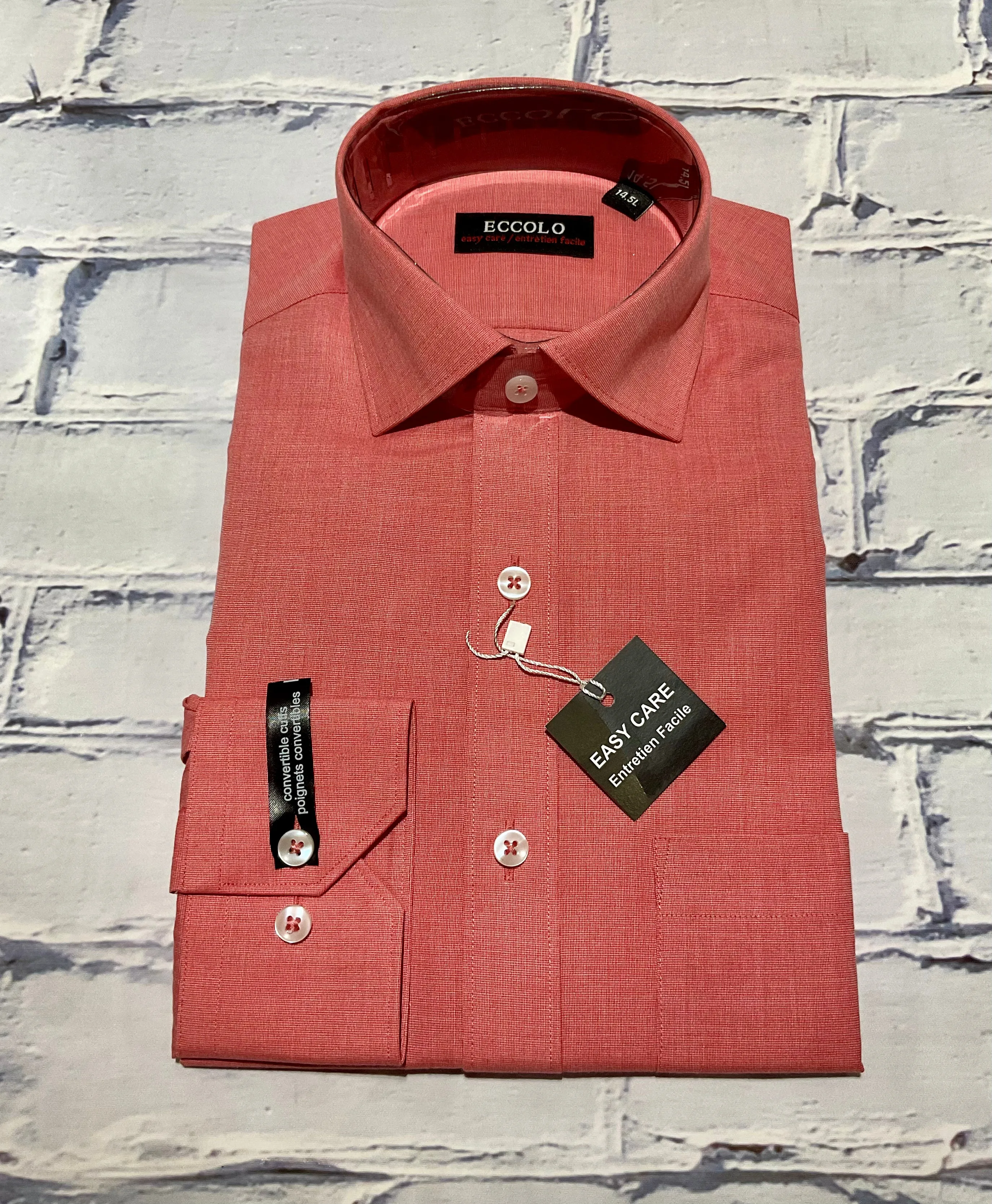 Eccolo Chemise de Ville Facile d'Entretien