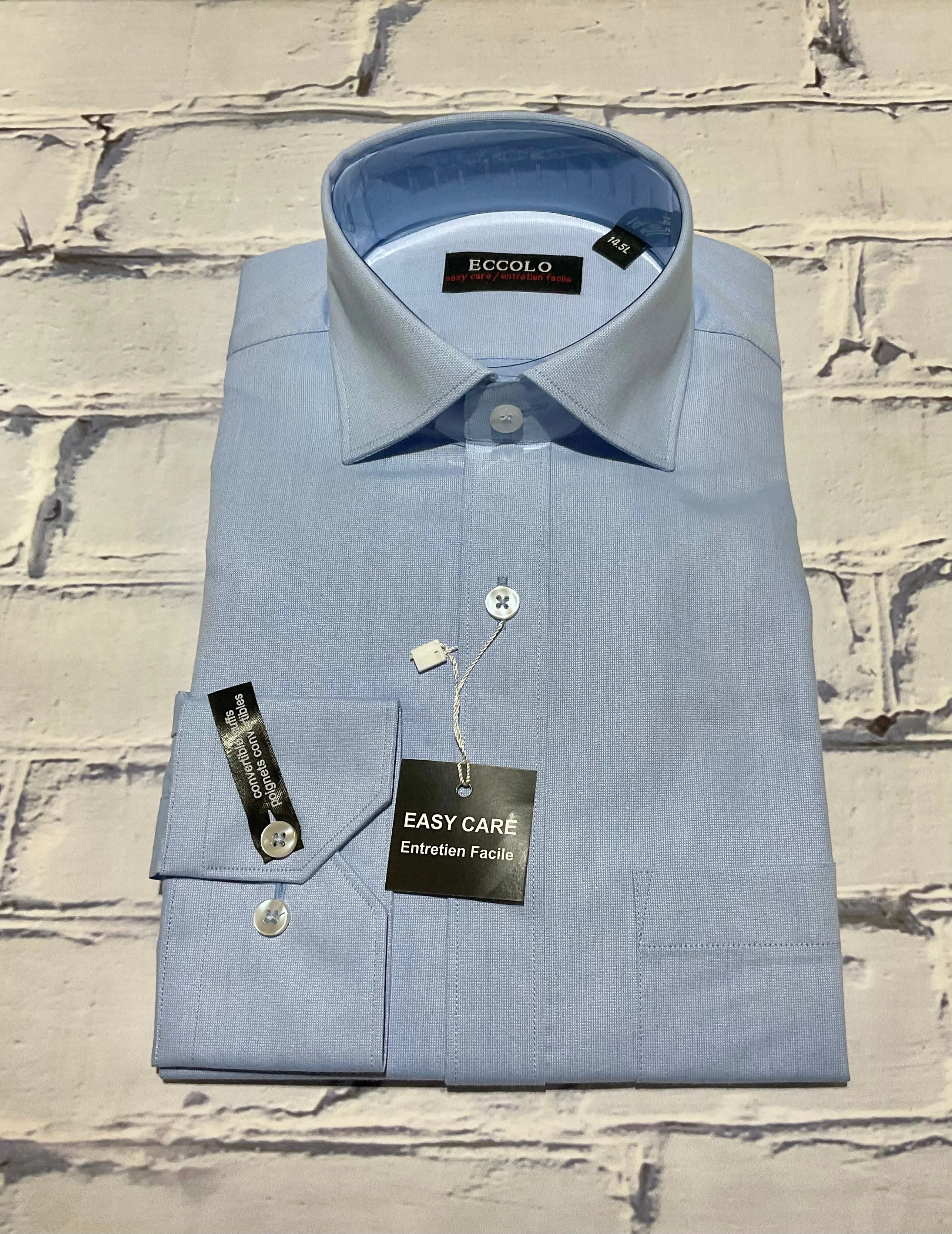 Eccolo Chemise de Ville Facile d'Entretien