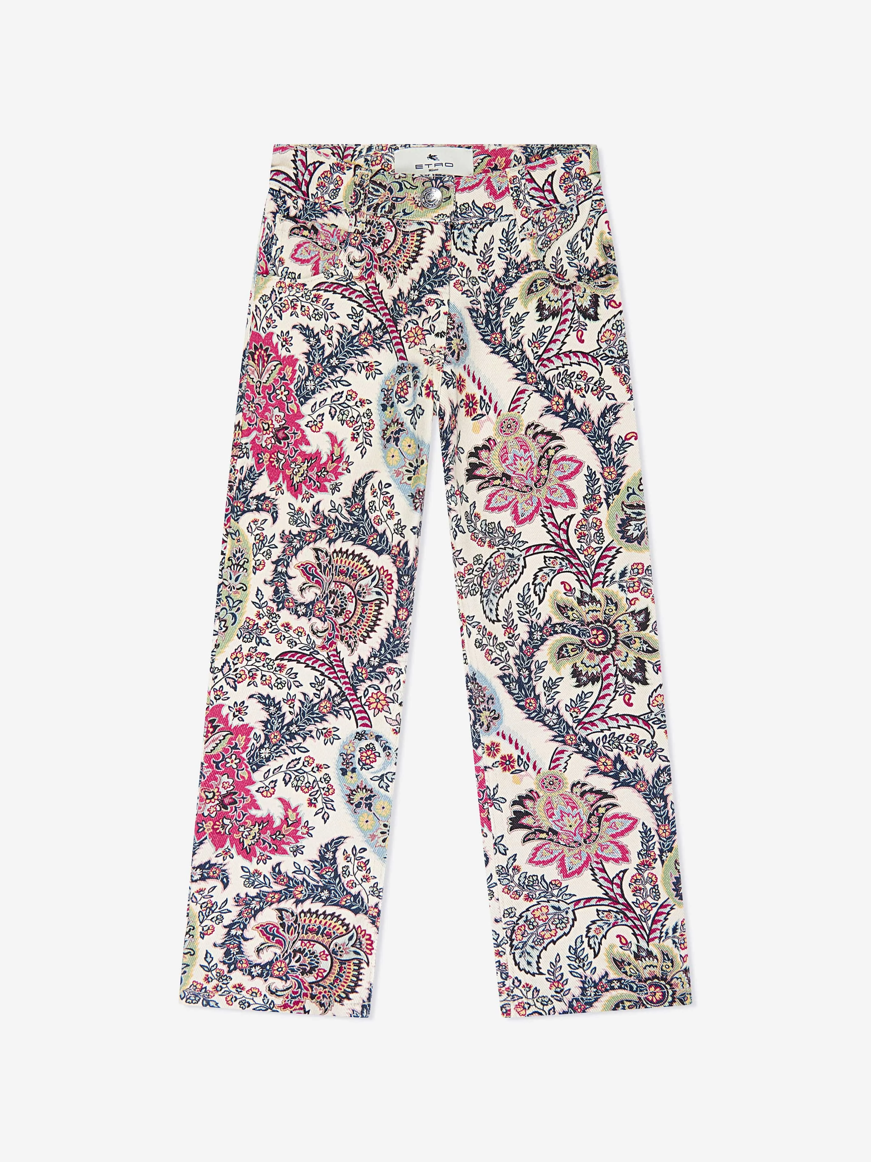 Pantalons à imprimé Paisley Etro Girls en ivoire