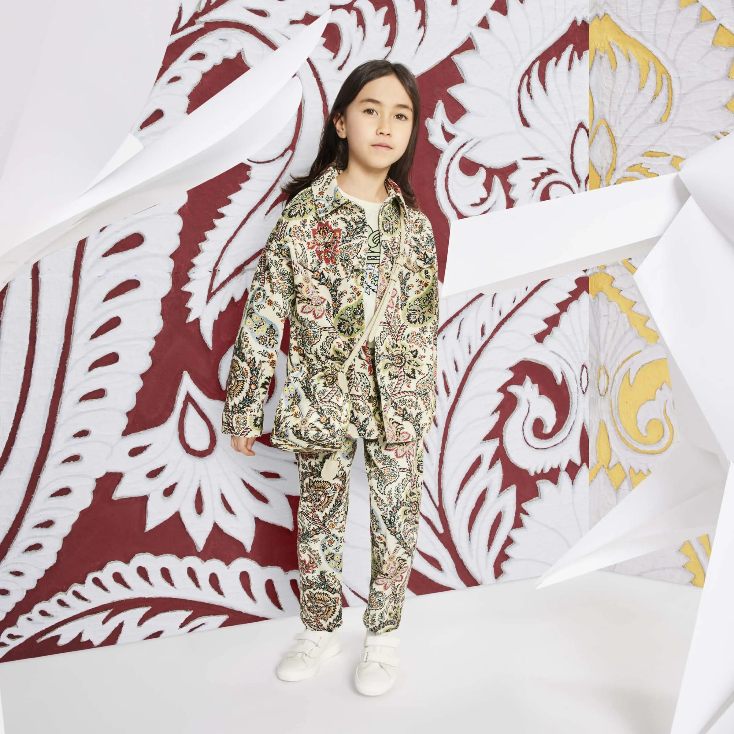 Pantalons à imprimé Paisley Etro Girls en ivoire