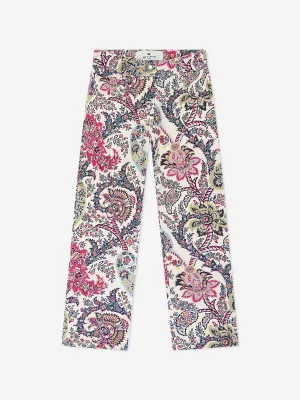 Pantalons à imprimé Paisley Etro Girls en ivoire