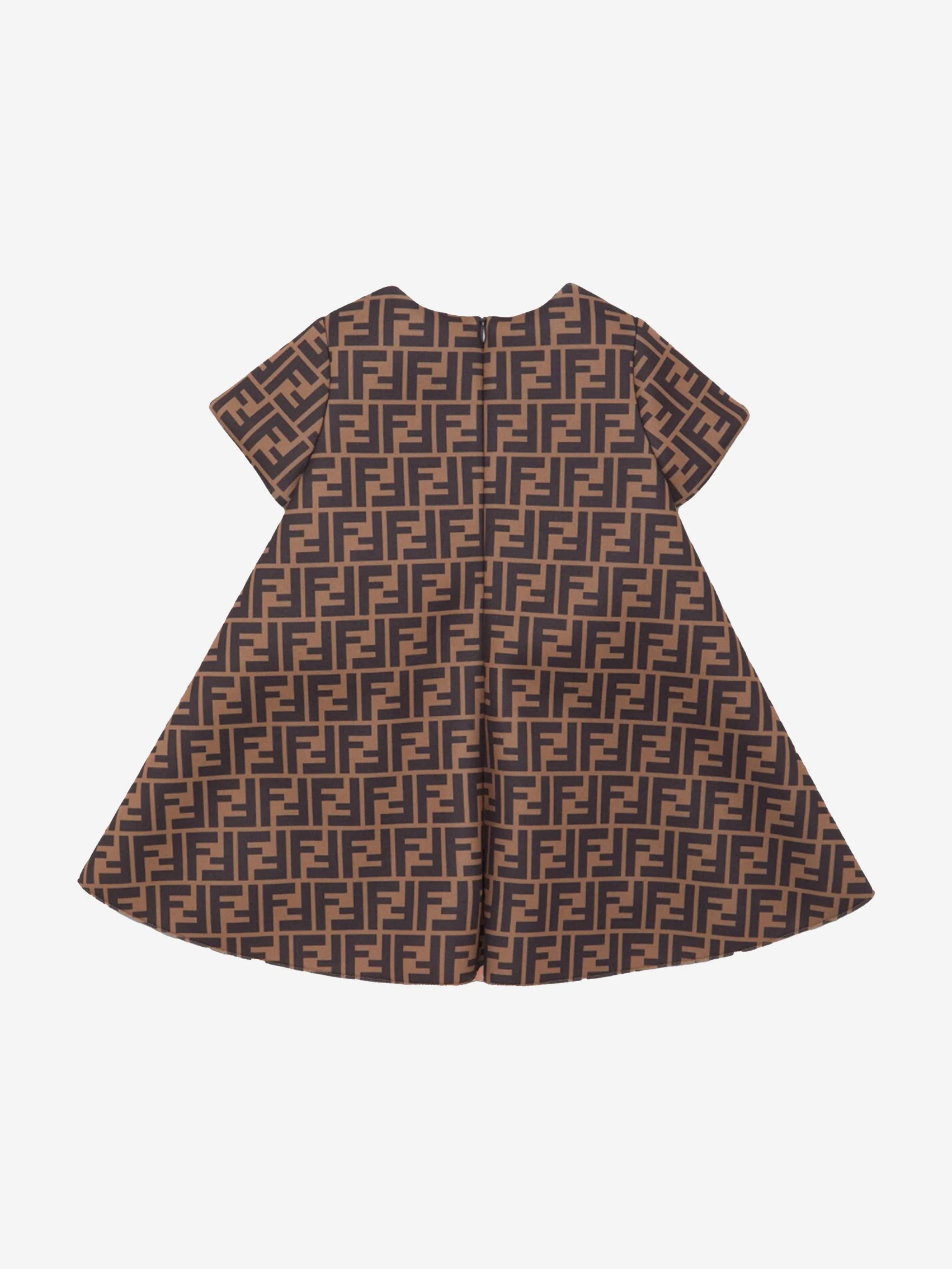 Robe Fendi pour bébé fille avec logo FF en marron