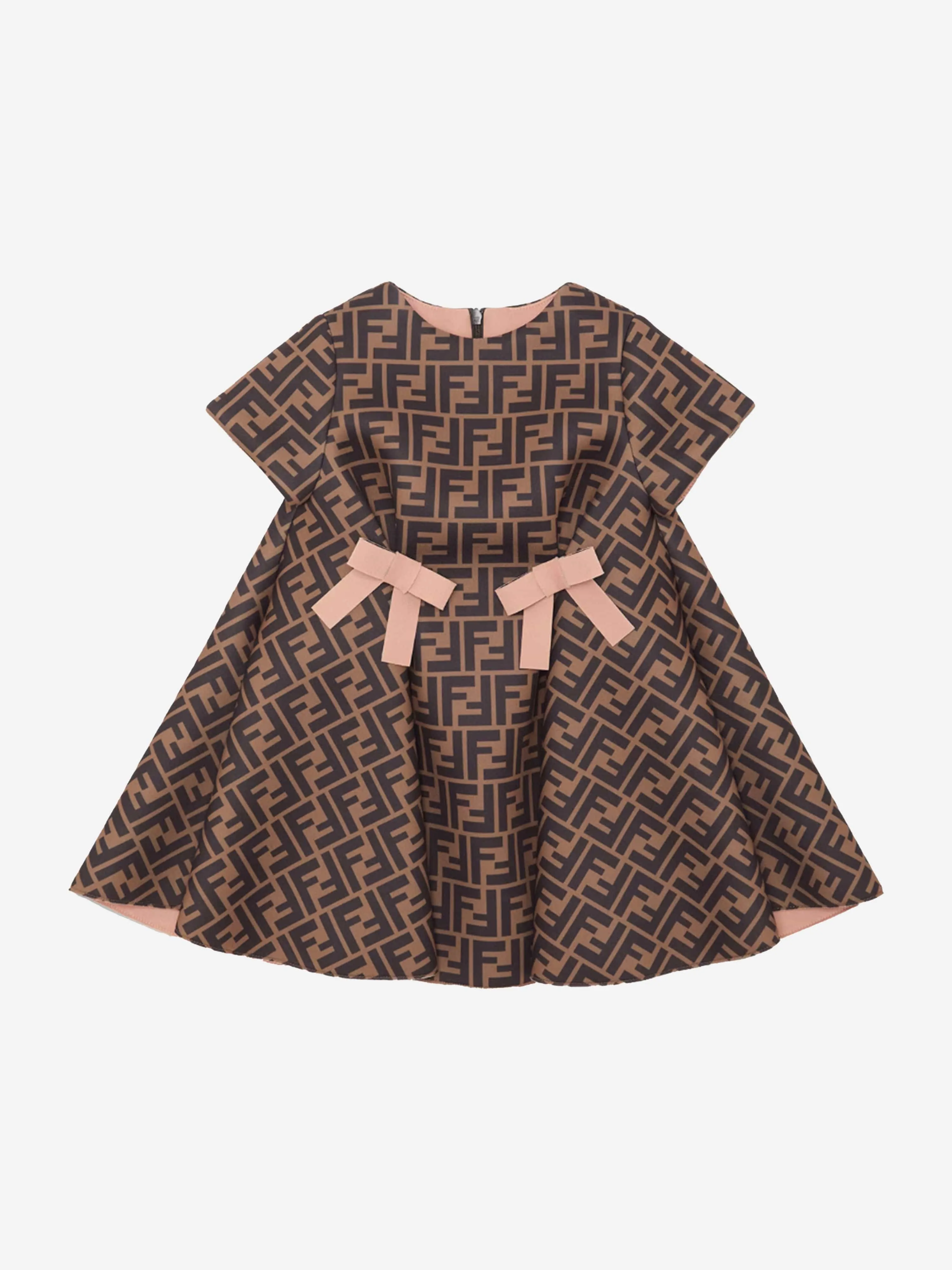 Robe Fendi pour bébé fille avec logo FF en marron