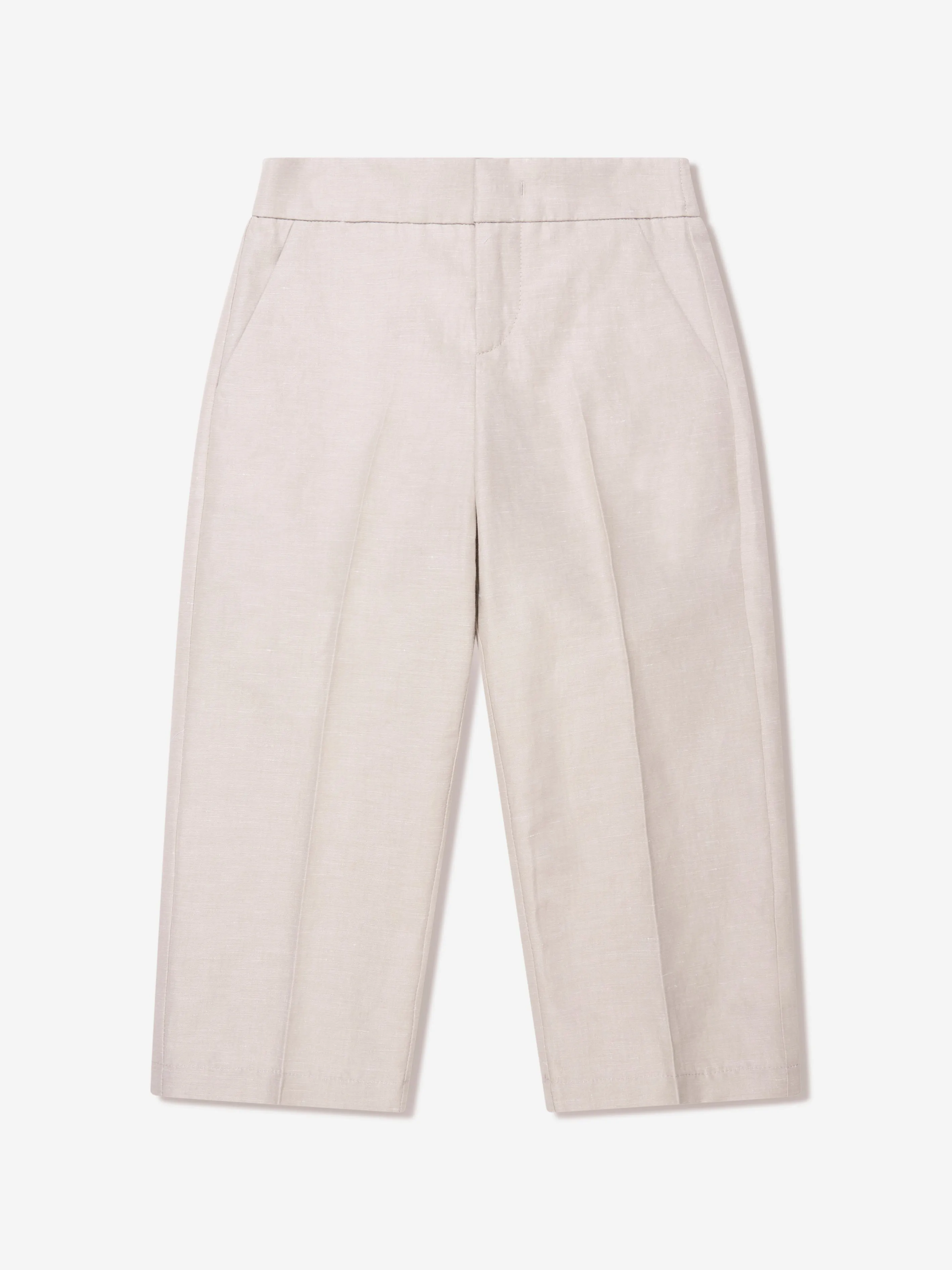 Pantalon en Coton et Lin Fendi Boys en Beige