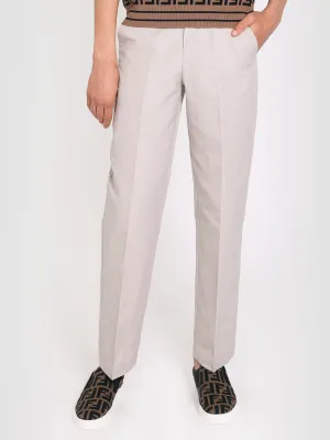 Pantalon en Coton et Lin Fendi Boys en Beige