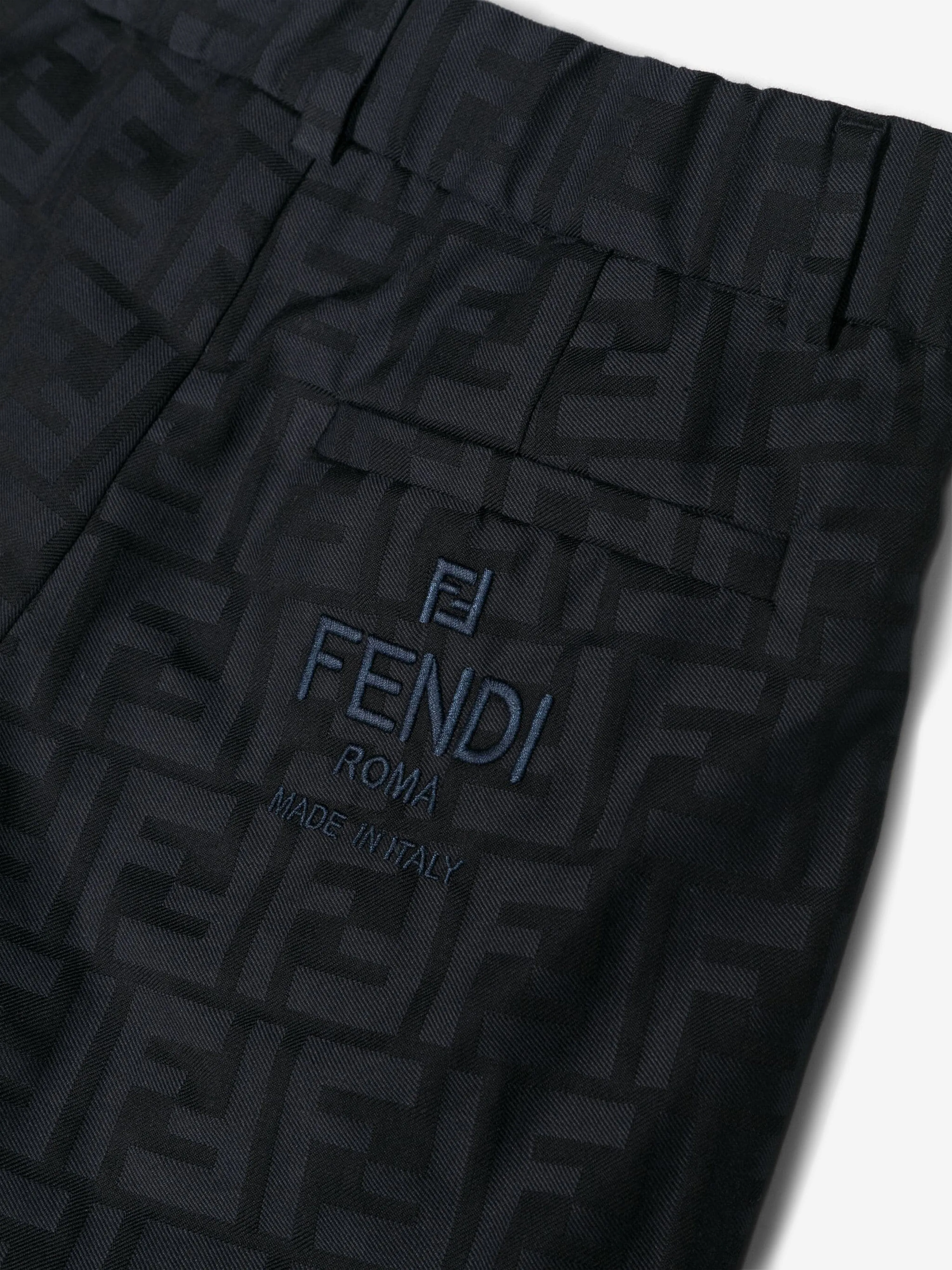 Pantalon Fendi Boys FF en jacquard marine