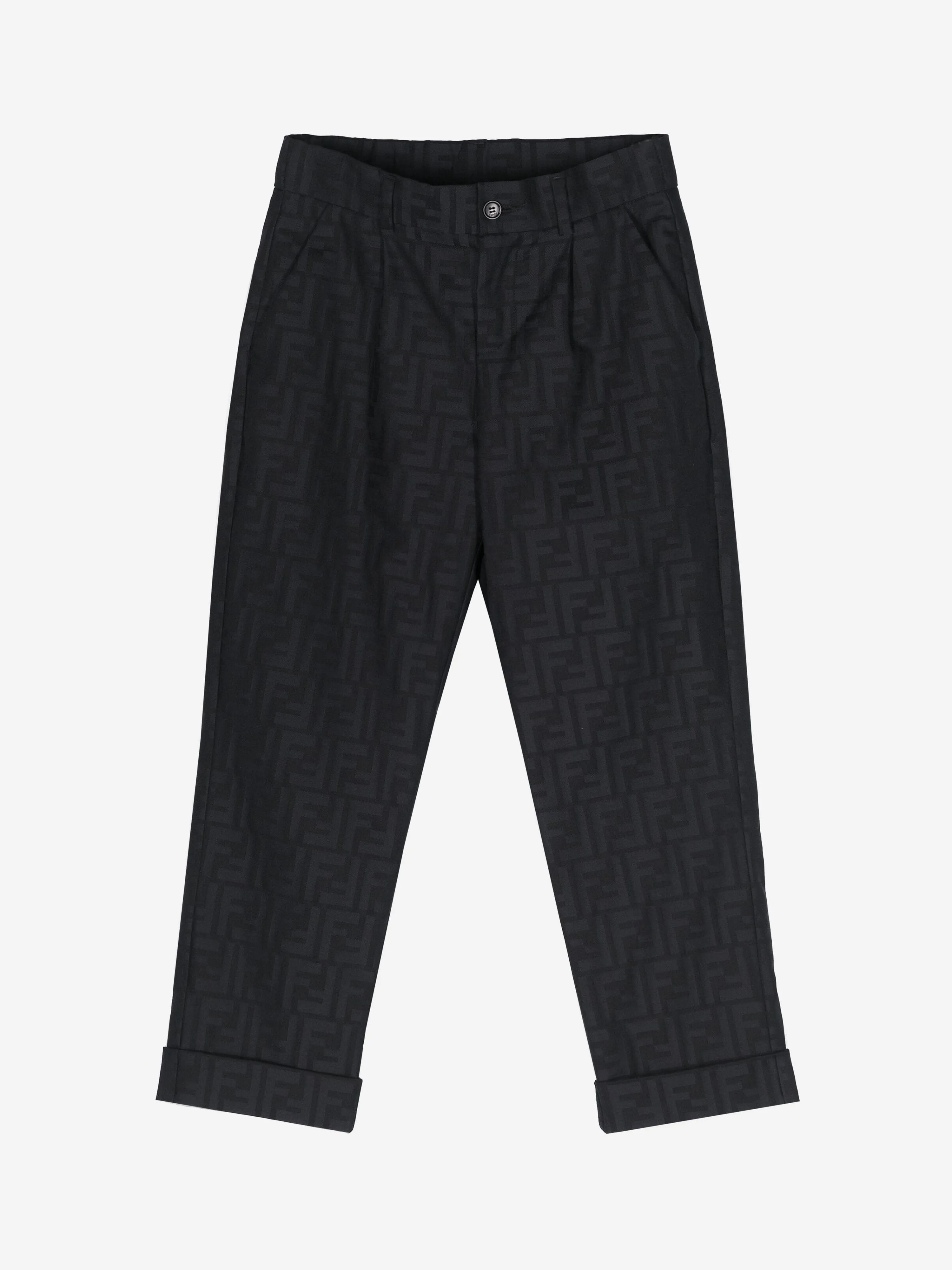 Pantalon Fendi Boys FF en jacquard marine