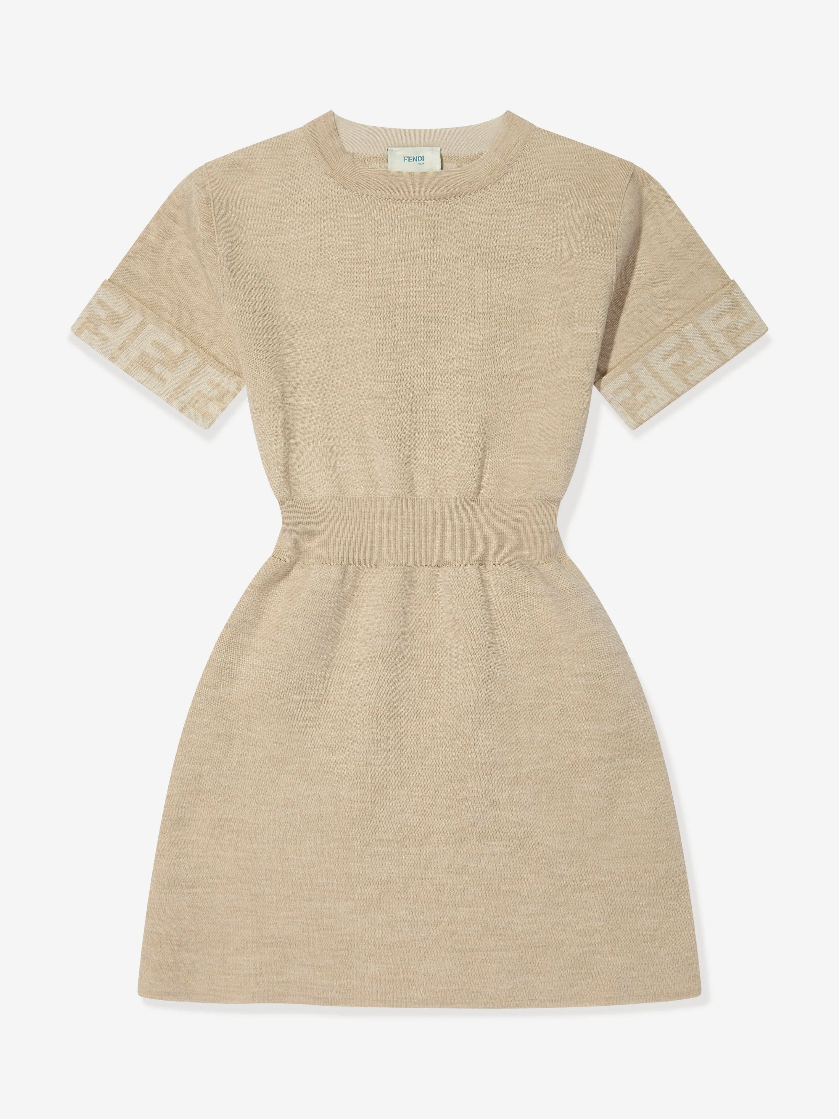 Robe tricotée FF Logo Fendi Girls en marron