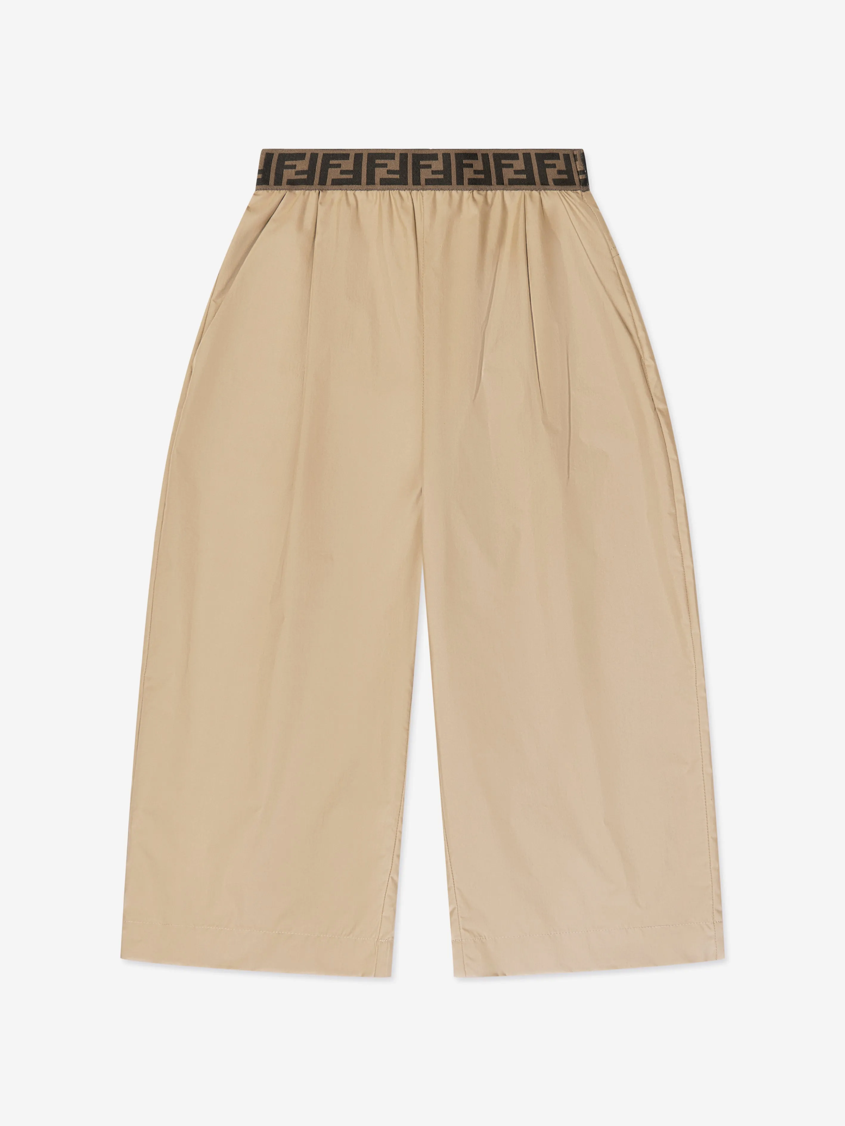 Pantalon large Fendi Girls en beige