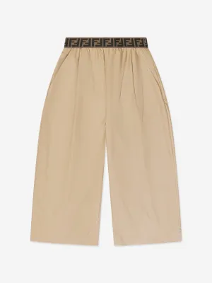 Pantalon large Fendi Girls en beige