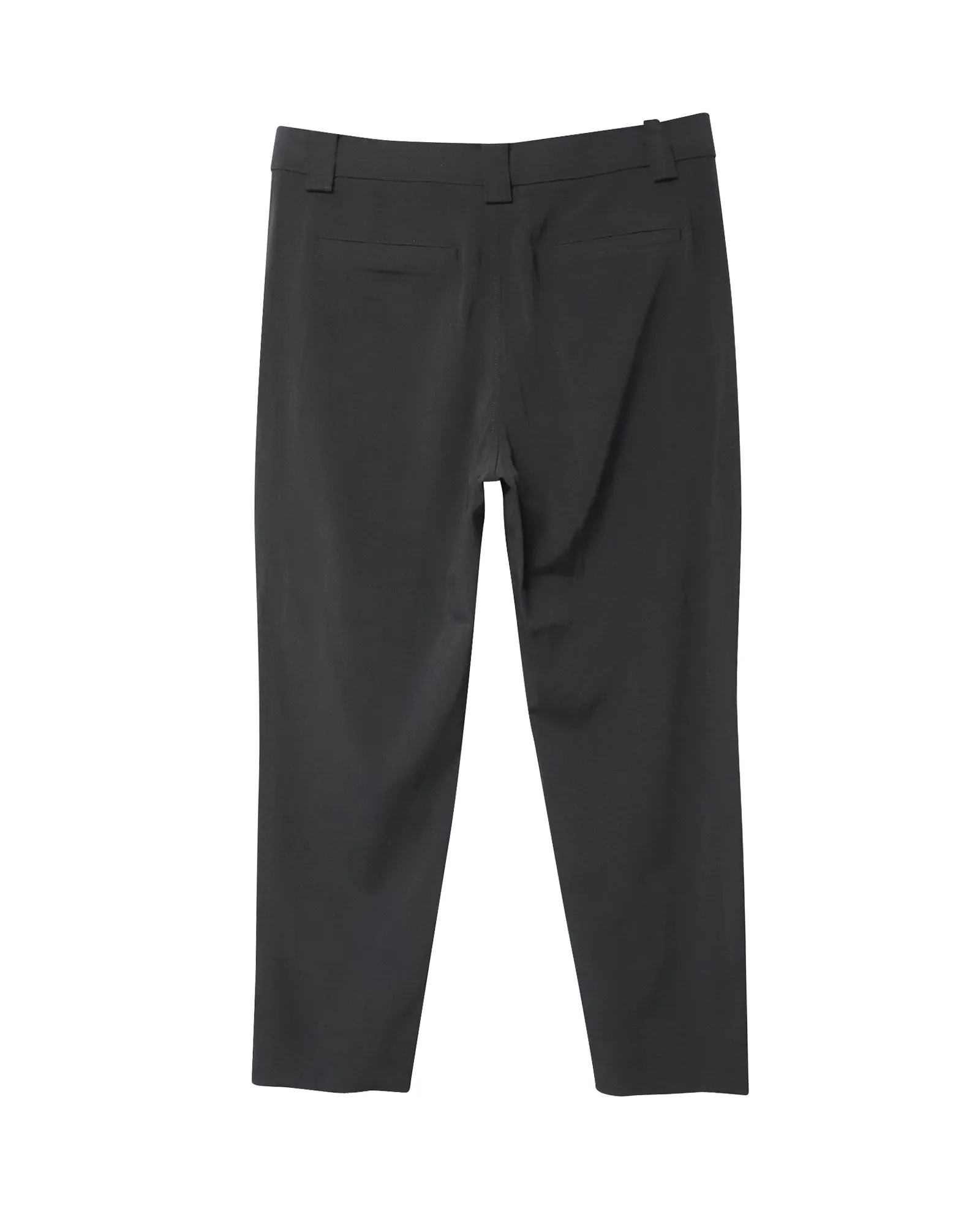 Ganni Pantalon droit court en viscose noire