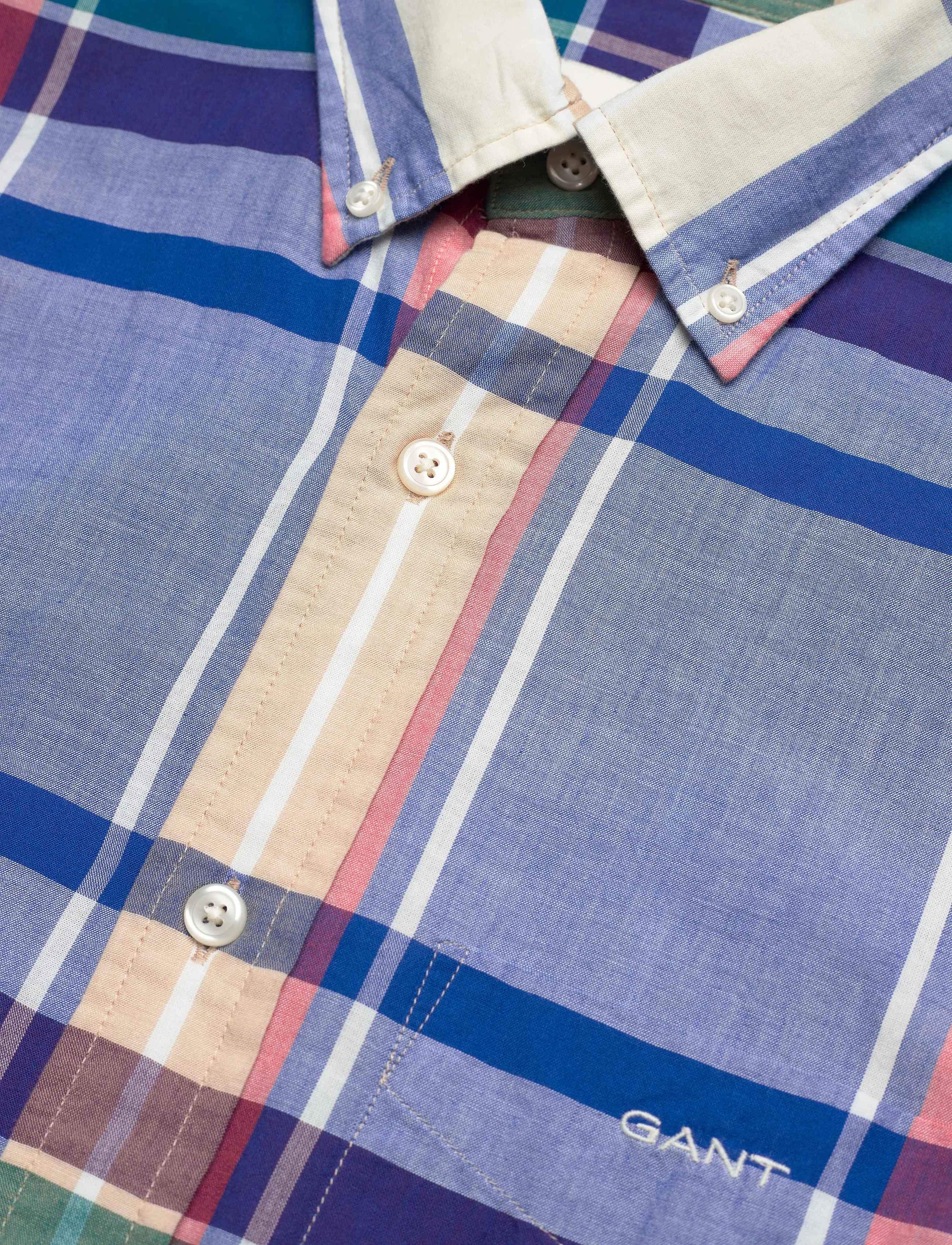 GANT - Chemise Madras Indienne - Vichy - Bleu Richesse GANT Vêtements
