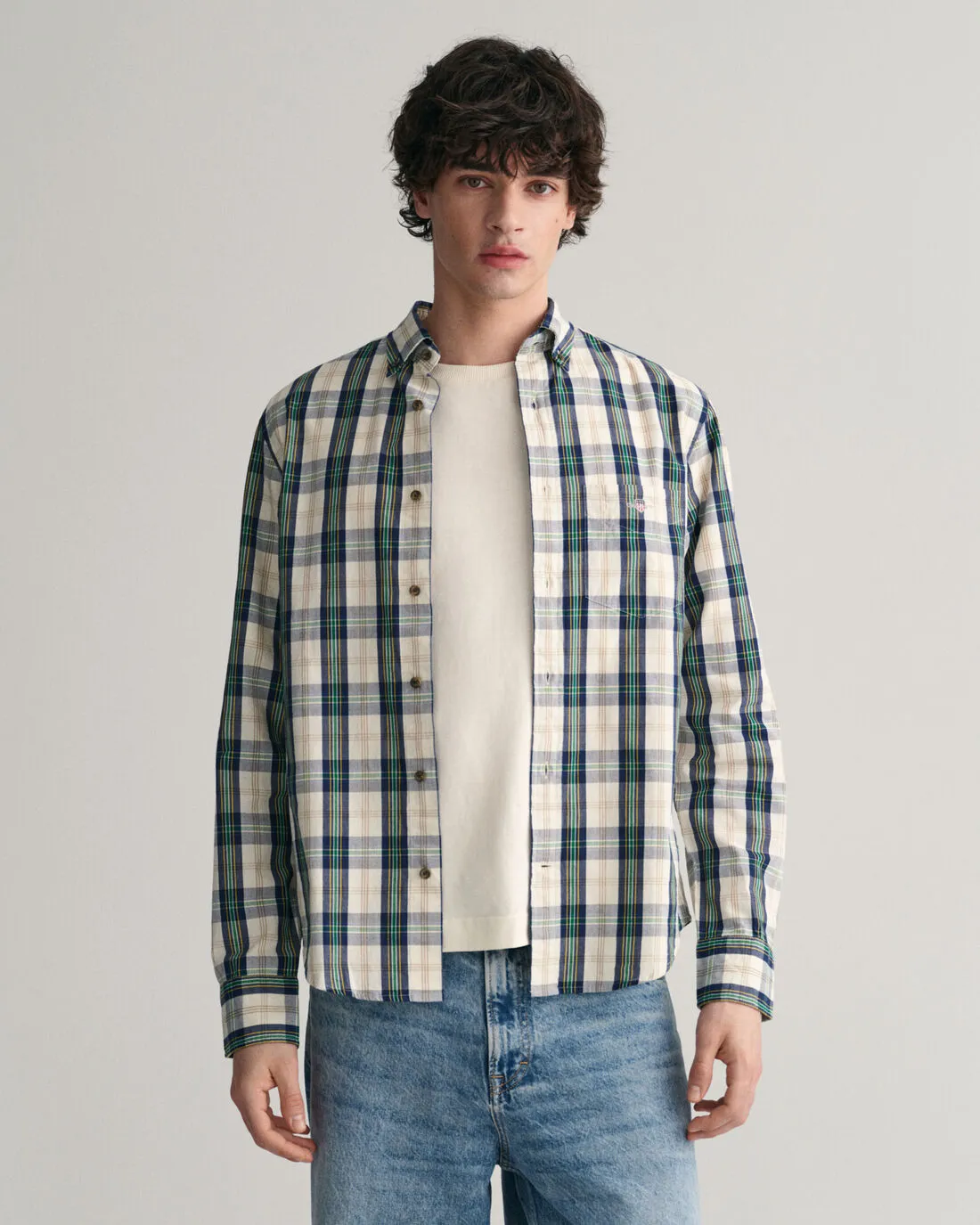 GANT - Chemise en popeline - Vichy - Bouclier d'archive - Coquille d'œuf Vêtements GANT