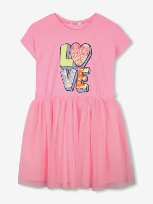 Robe d'amour bimatérielle pour filles en rose