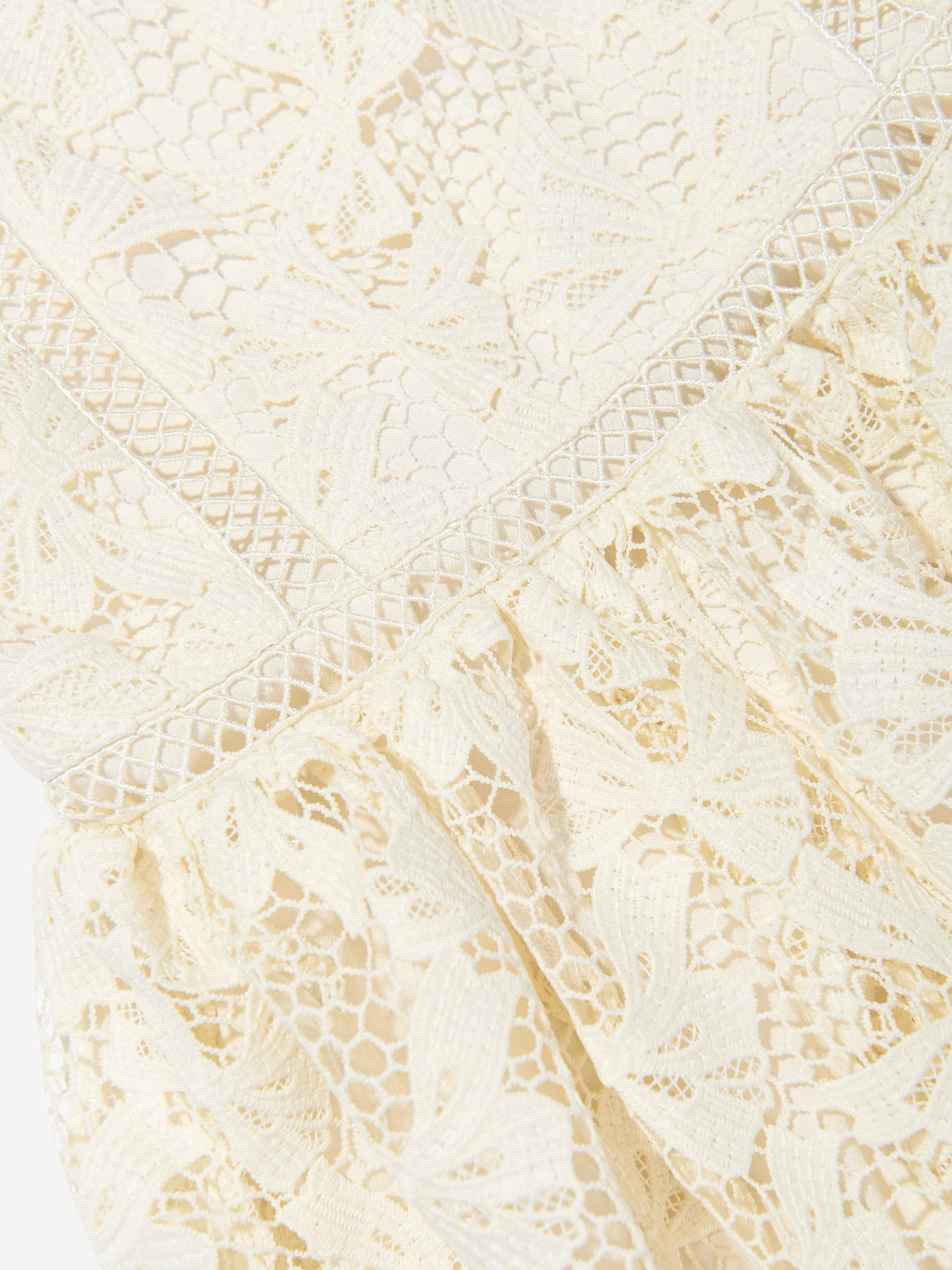 Robe à lacets avec nœud pour filles en blanc