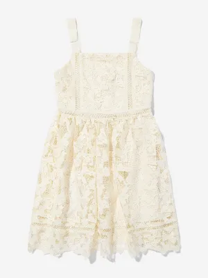Robe à lacets avec nœud pour filles en blanc