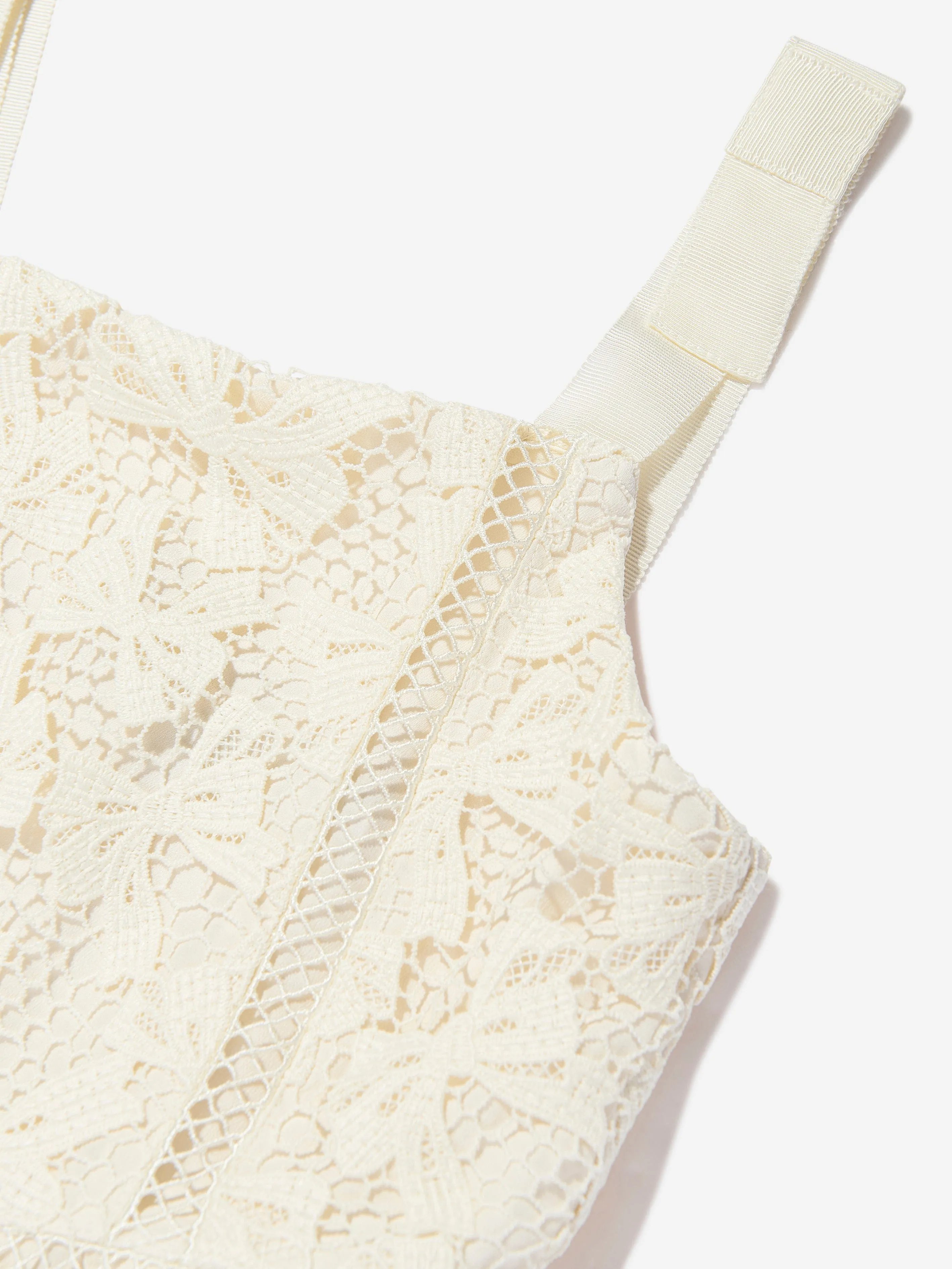 Robe à lacets avec nœud pour filles en blanc