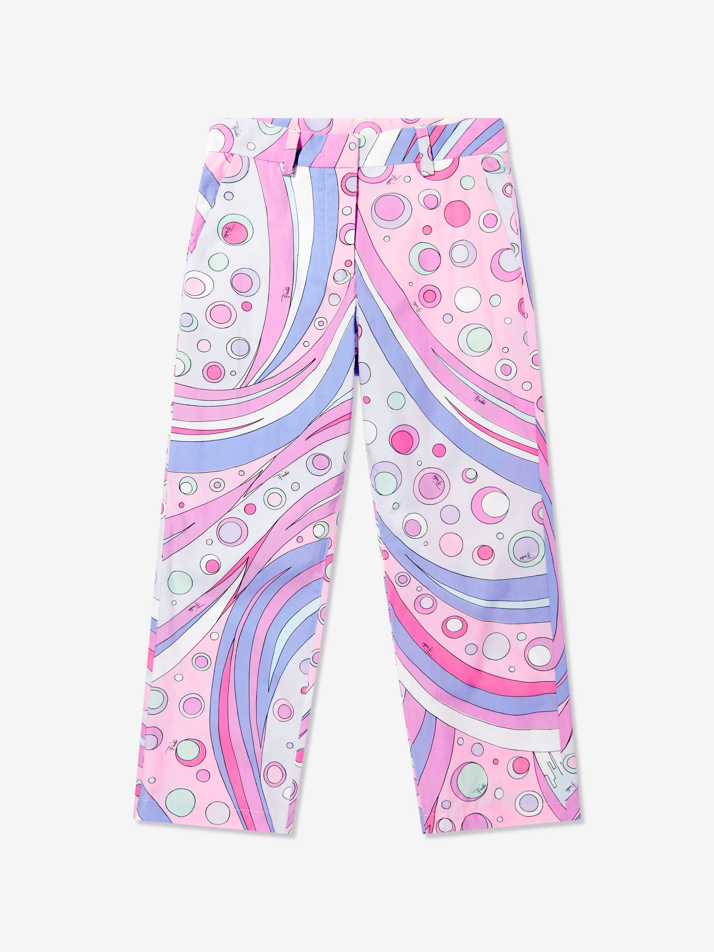 Pantalon en coton imprimé Fontane pour filles en rose
