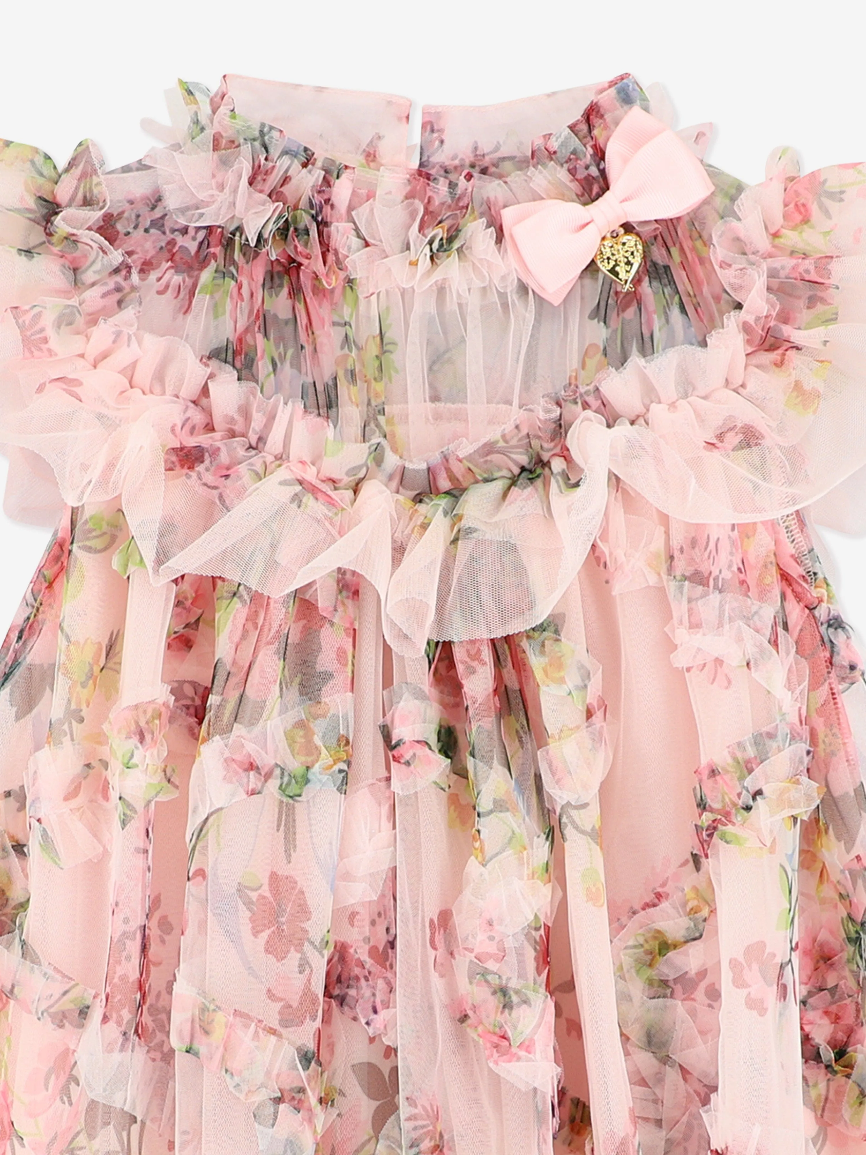 Robe en tulle floral Elle pour filles en rose